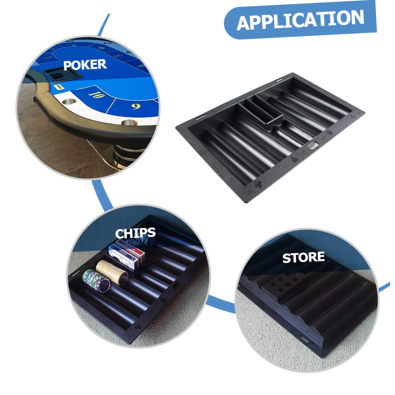 Texas Holdem Poker Chip Tray - Plastic Dealer Chip Holder for Casino Style Poker Games, Poker Night Accessories, and Home Game Tables - Perfect for Poker Tournaments, Card Games, and Casino Themed Parties