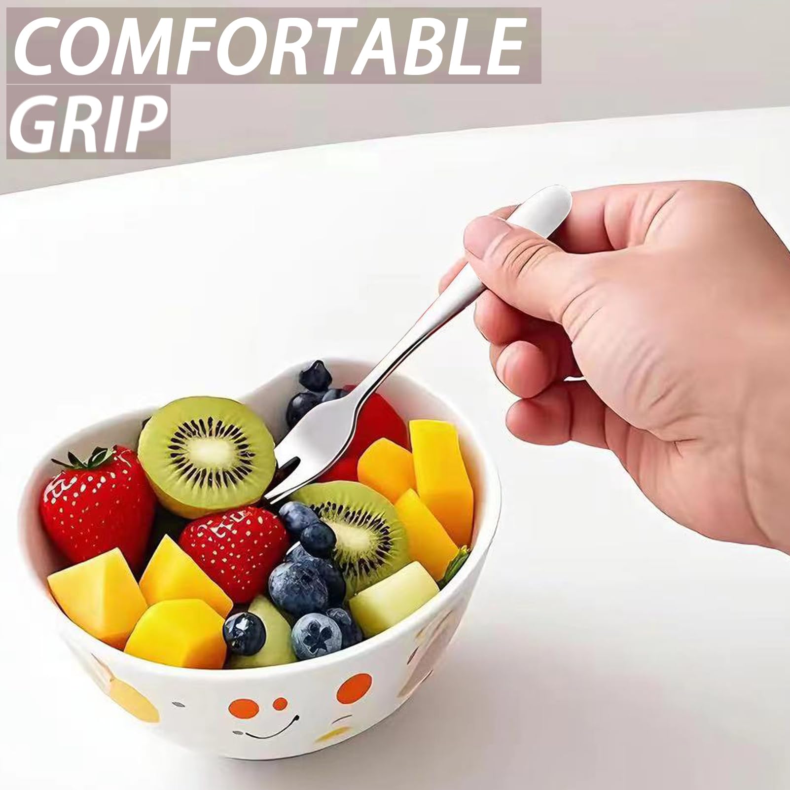 Premium Stainless Steel Mini Crab Forks - 2 Prong Appetizer Forks for Cocktails, Desserts, Salads, Seafood & Fruit - Portable Set of 12 (5.51 Inches) - Perfect for Parties, Travel & Elegant Dining
