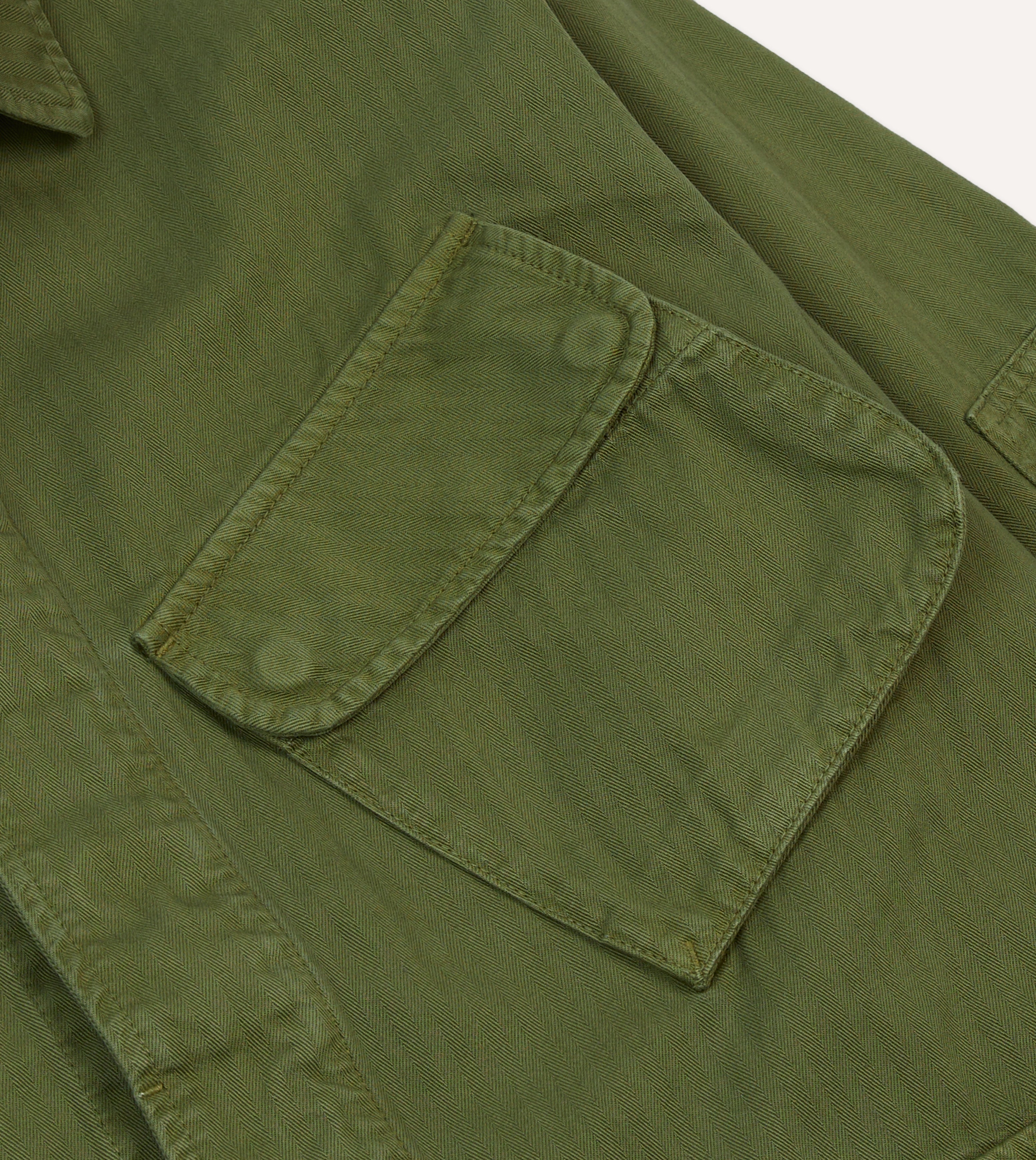 Olive Herringbone Cotton Jungle Jacket for Men - Lightweight Outdoor Adventure Jacket for Hiking, Camping & Safari - Water-Resistant & Breathable