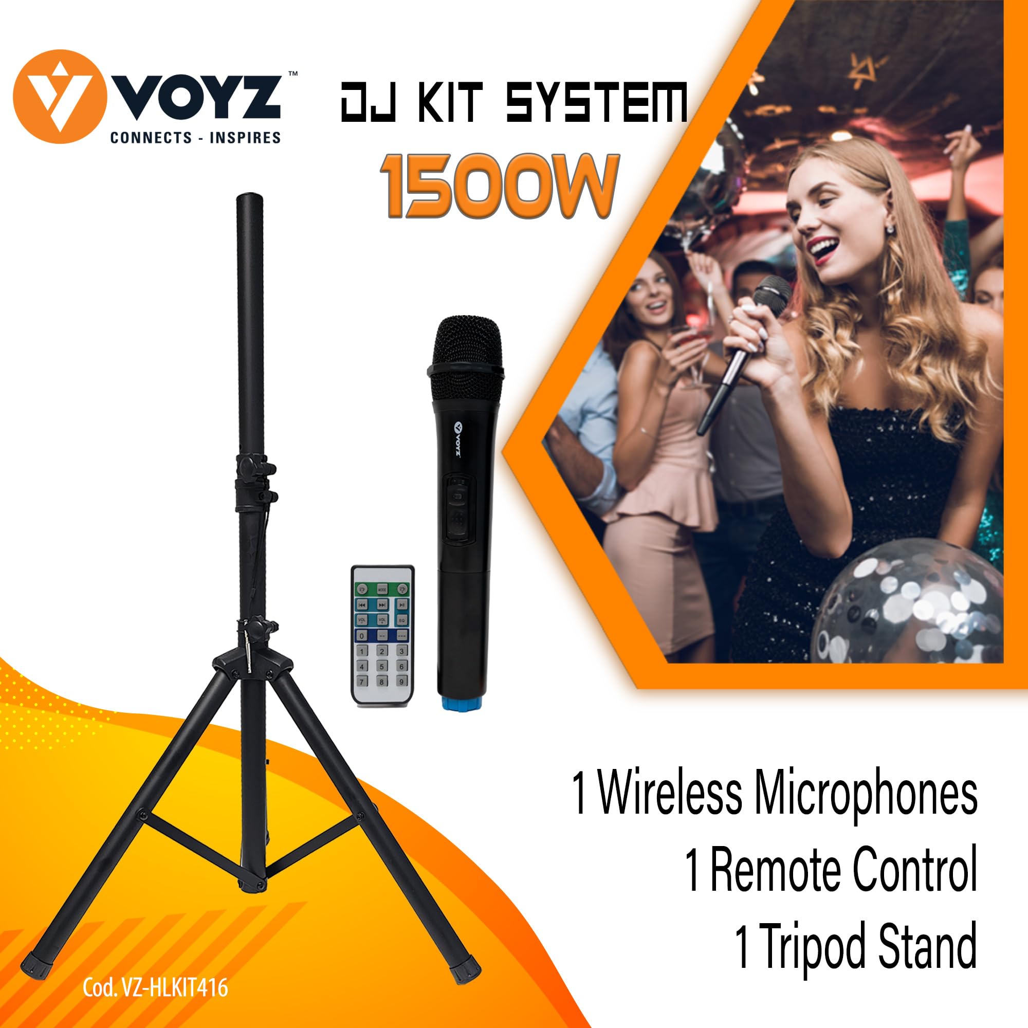 VOYZ 1500W Bluetooth Speaker with 15