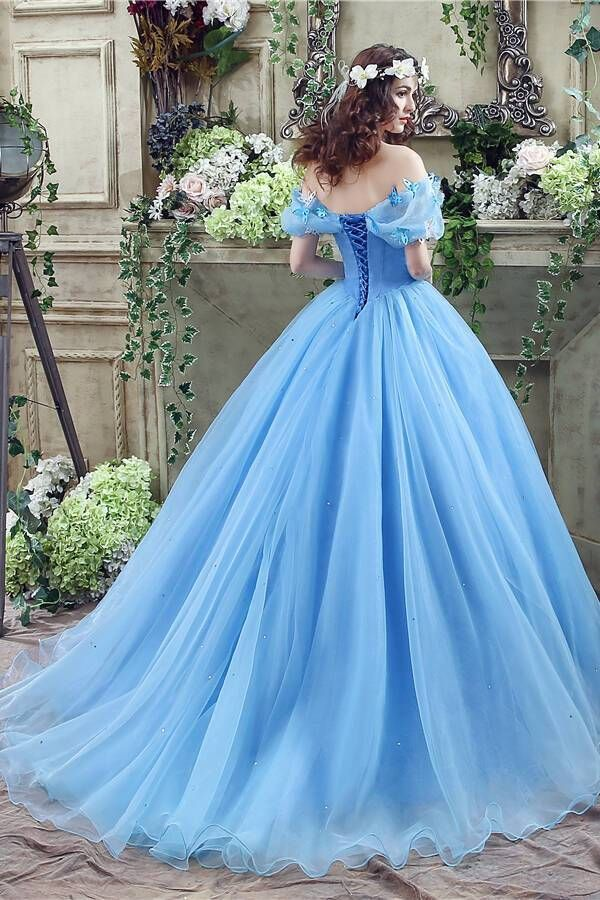 Elegant Off-The-Shoulder Royal Blue A-Line Tulle Prom Dress for Formal Parties & Special Occasions - Perfect for Homecoming, Quinceañera & Evening Galas (Style J4635)