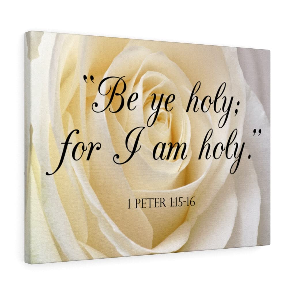 Christian Wall Art - Bible Verse Print 'Be Holy 1 Peter 1:15-16' - Scripture Wall Decor for Home & Church - Ready to Hang Inspirational Gift for Weddings, Baptisms & Christian Home Decor