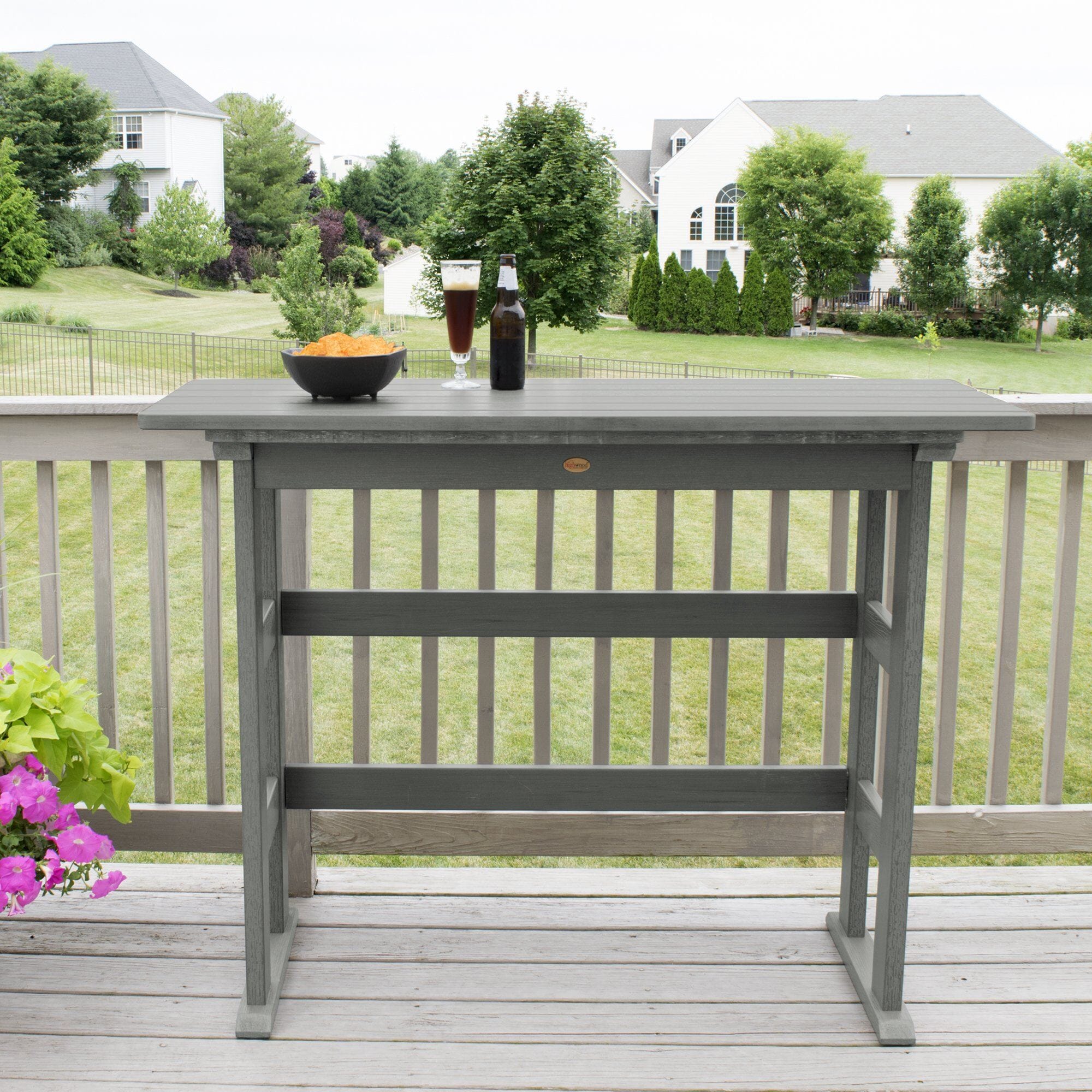 Refurbished Lehigh Bar Height Balcony Table - Outdoor Bistro Set for Patio, Deck & Small Spaces - Perfect for Coffee, Dining & Relaxing