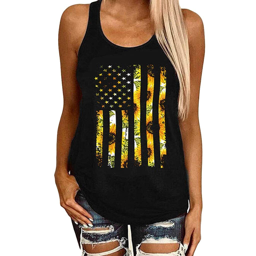 Vedolay Women's Camouflage Printed Sleeveless Tank Top - Soft Loose Fit Workout Blouse & Fashion Crop Top - Perfect for Gym, Yoga, Running and Casual Summer Outfits