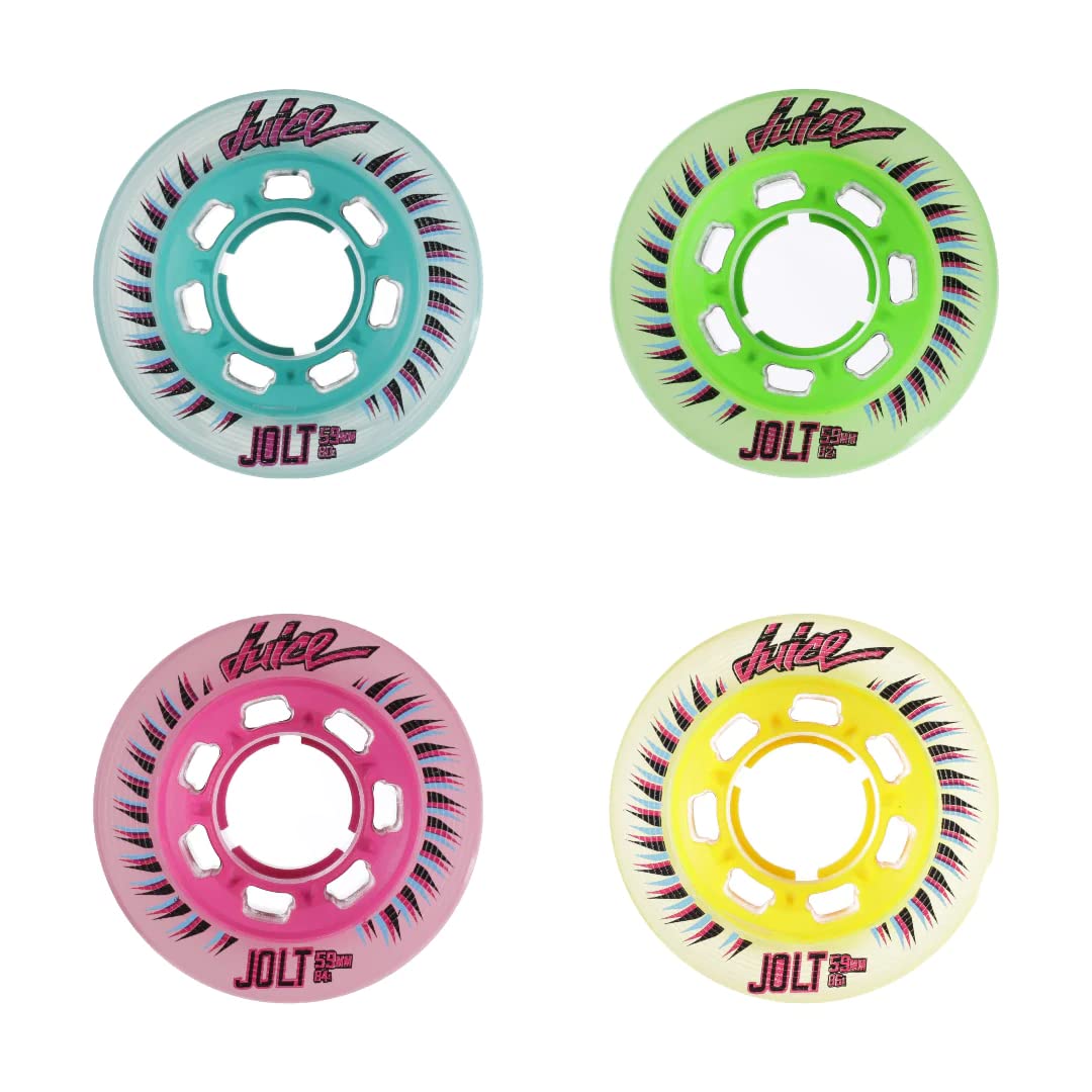 Juice Jolt Hybrid Quad Wheels (4-Pack) - High Performance Skateboard Wheels for Smooth Riding - Perfect for Street Skating, Longboarding & Cruising