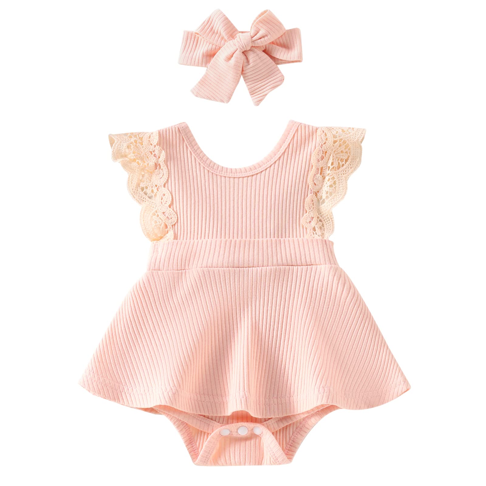 Newborn Baby Girl Sleeveless Romper - Soft Cotton Summer Outfit with Matching Headband | Perfect for Photoshoots, Parties & Everyday Wear