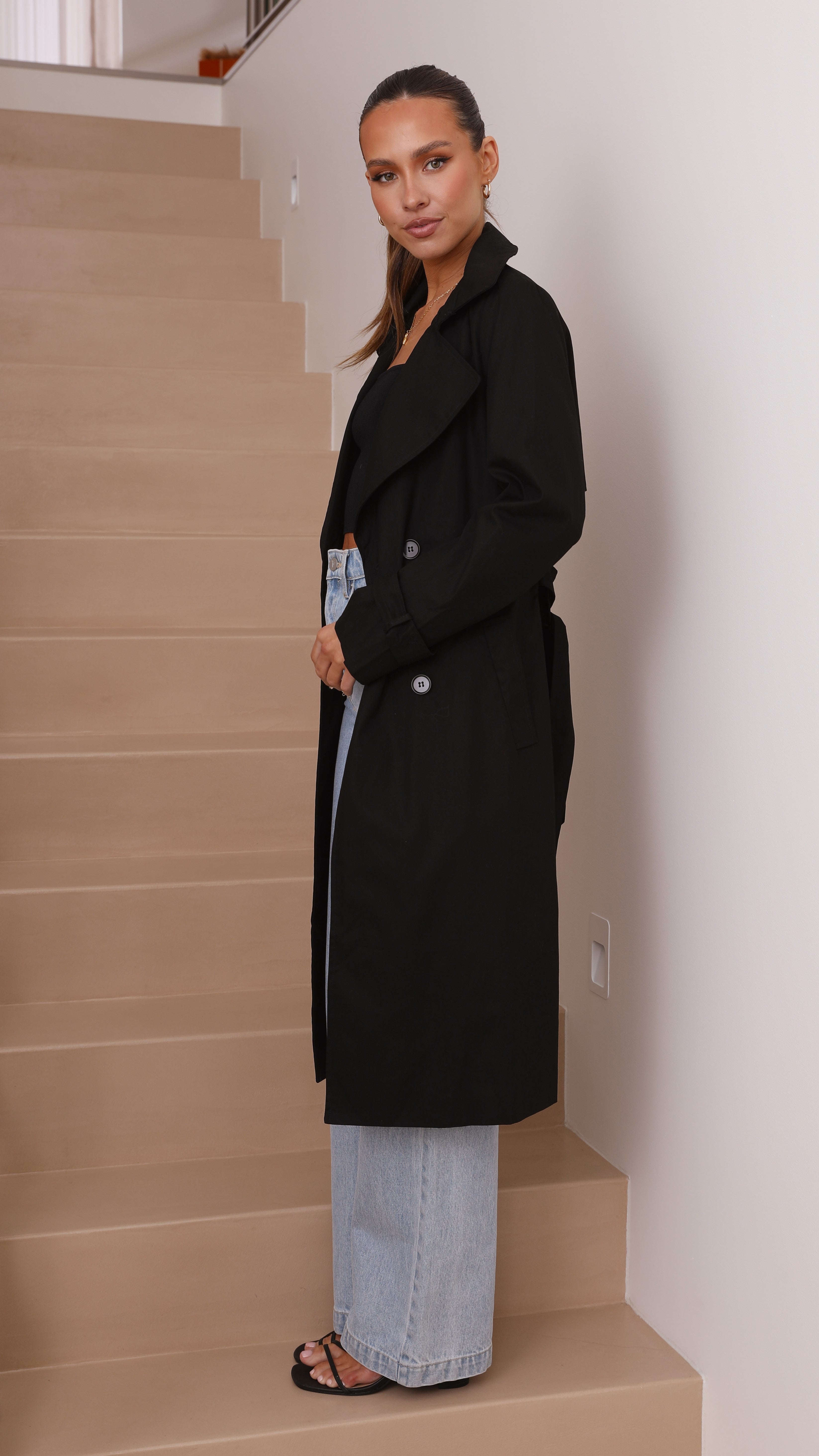 Byron Classic Black Trench Coat for Men & Women | Waterproof Outerwear for Fall & Winter | Perfect for Office, Travel & Formal Occasions