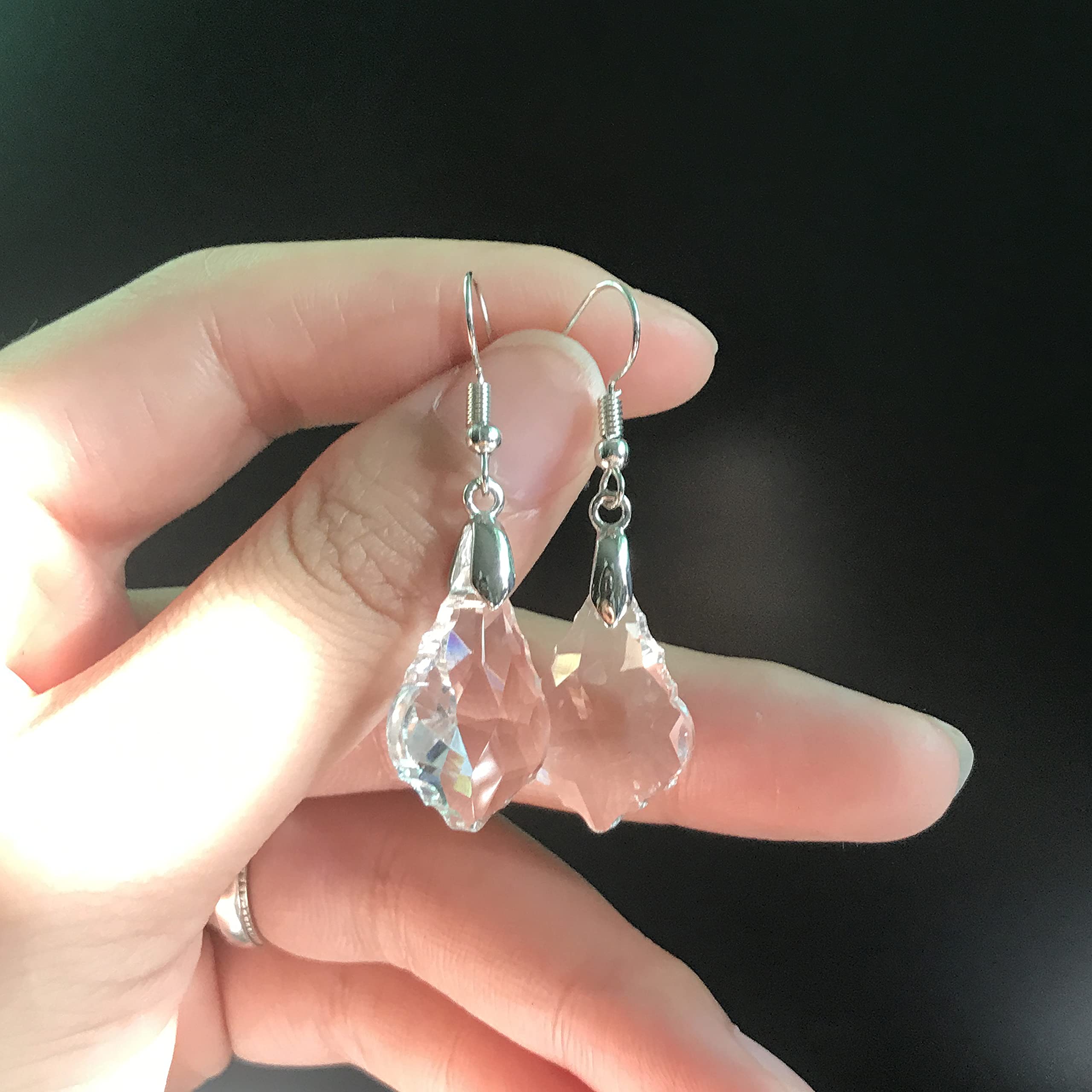 Sparkly Multi-Color Crystal Teardrop Dangle Earrings for Women - Rainbow Geometric Statement Jewelry Gifts | Perfect for Parties, Weddings & Special Occasions