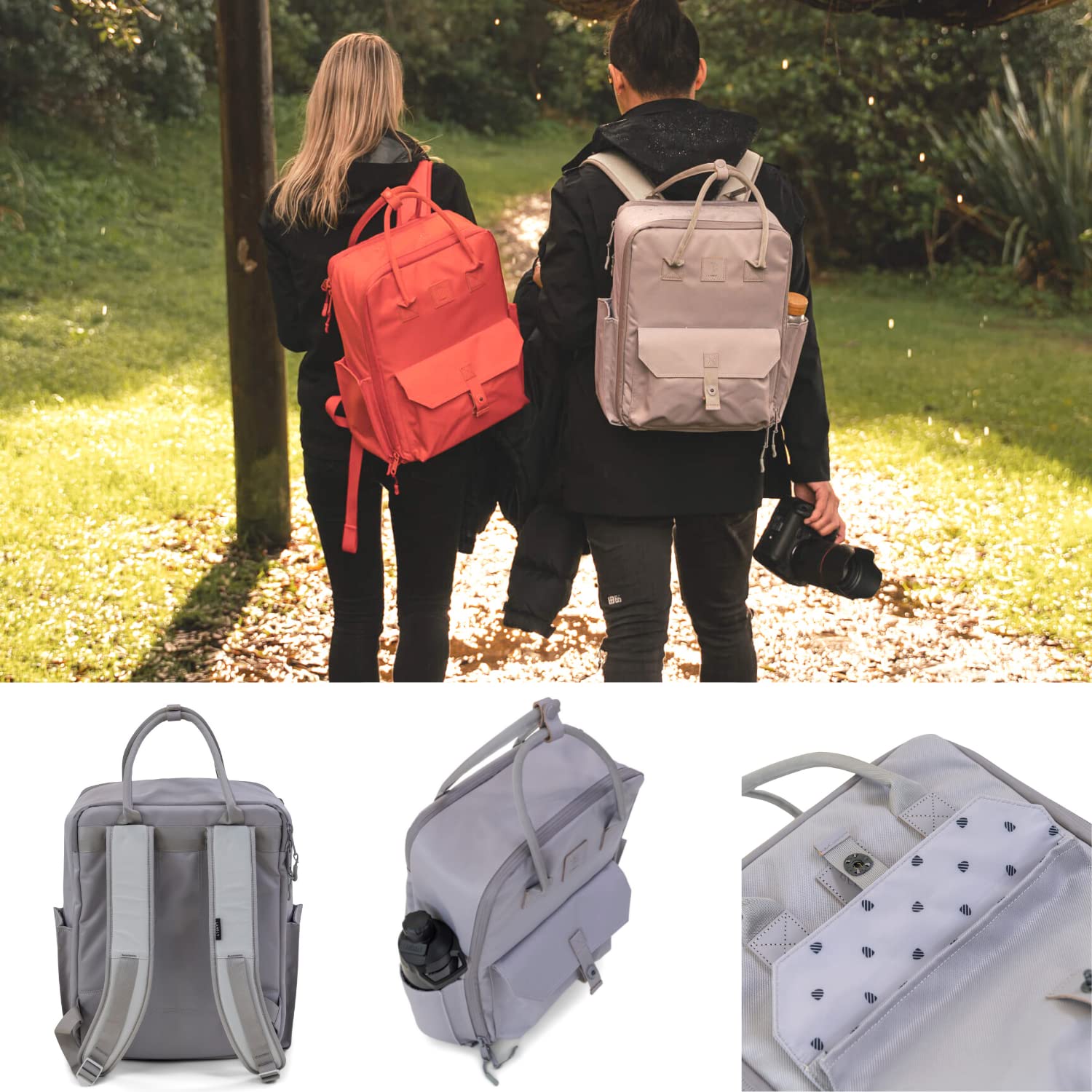 **Sierra Camera Backpack - Waterproof 24L DSLR Backpack for Travel, Fits 18in Laptop & Camera Gear - Durable & Lightweight Photography Bag for Hiking, Commuting & Outdoor Adventures (Ash)**