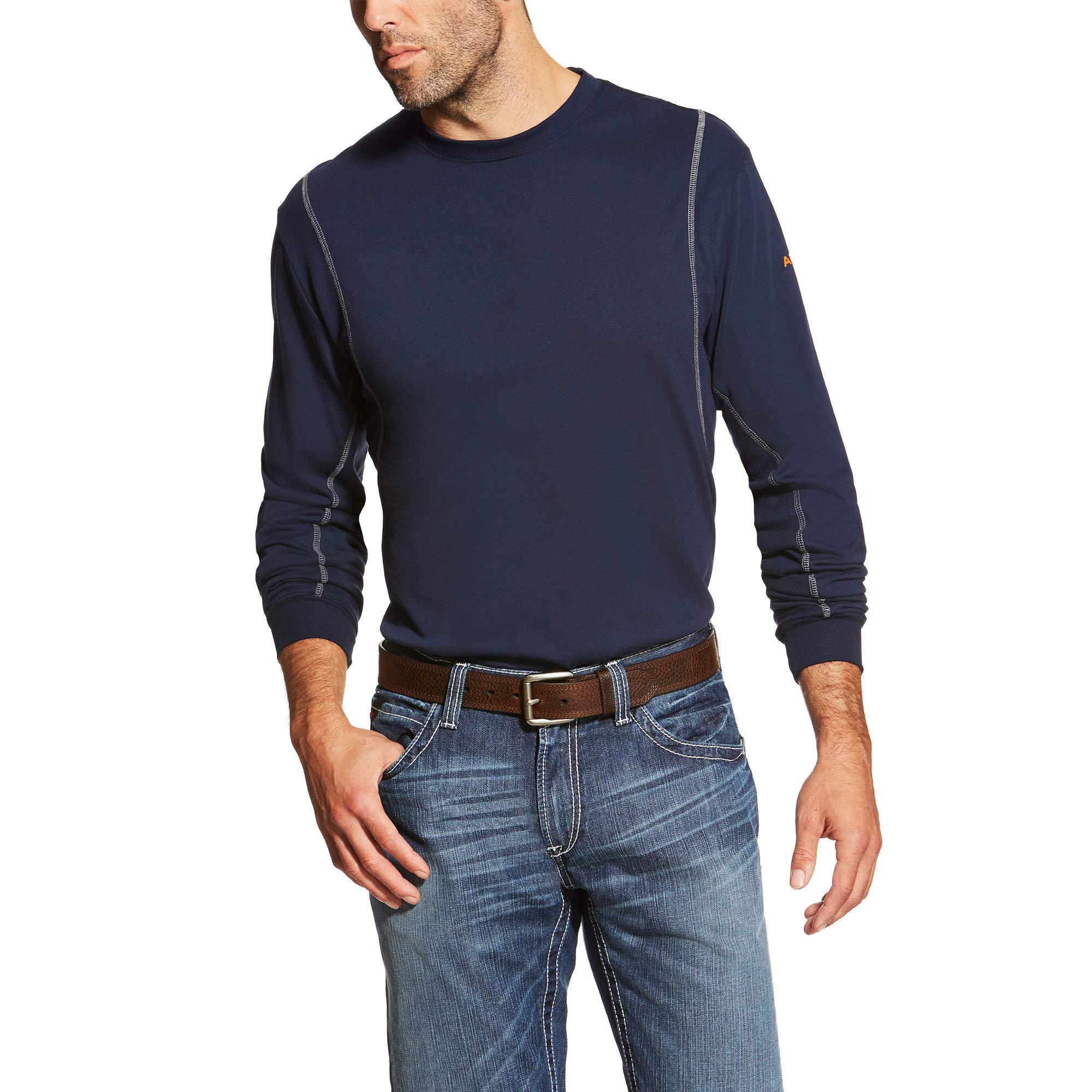 ARIAT Men's FR (Flame Resistant) Crew Neck T-Shirt - Comfortable Workwear for Construction, Oilfield & Outdoor Jobs