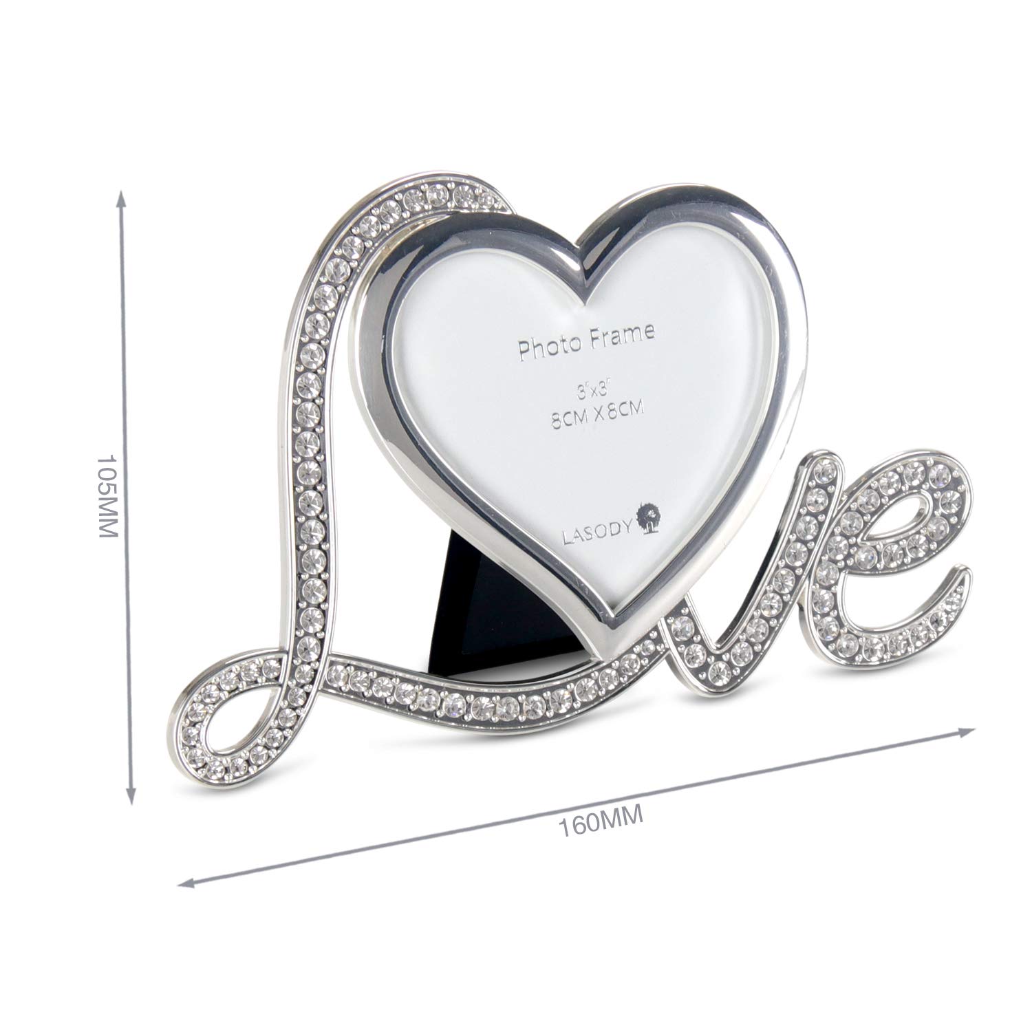 Elegant Silver Heart Photo Frame - 3x3 Inch for Wedding & Valentine's Gifts - Home Decor