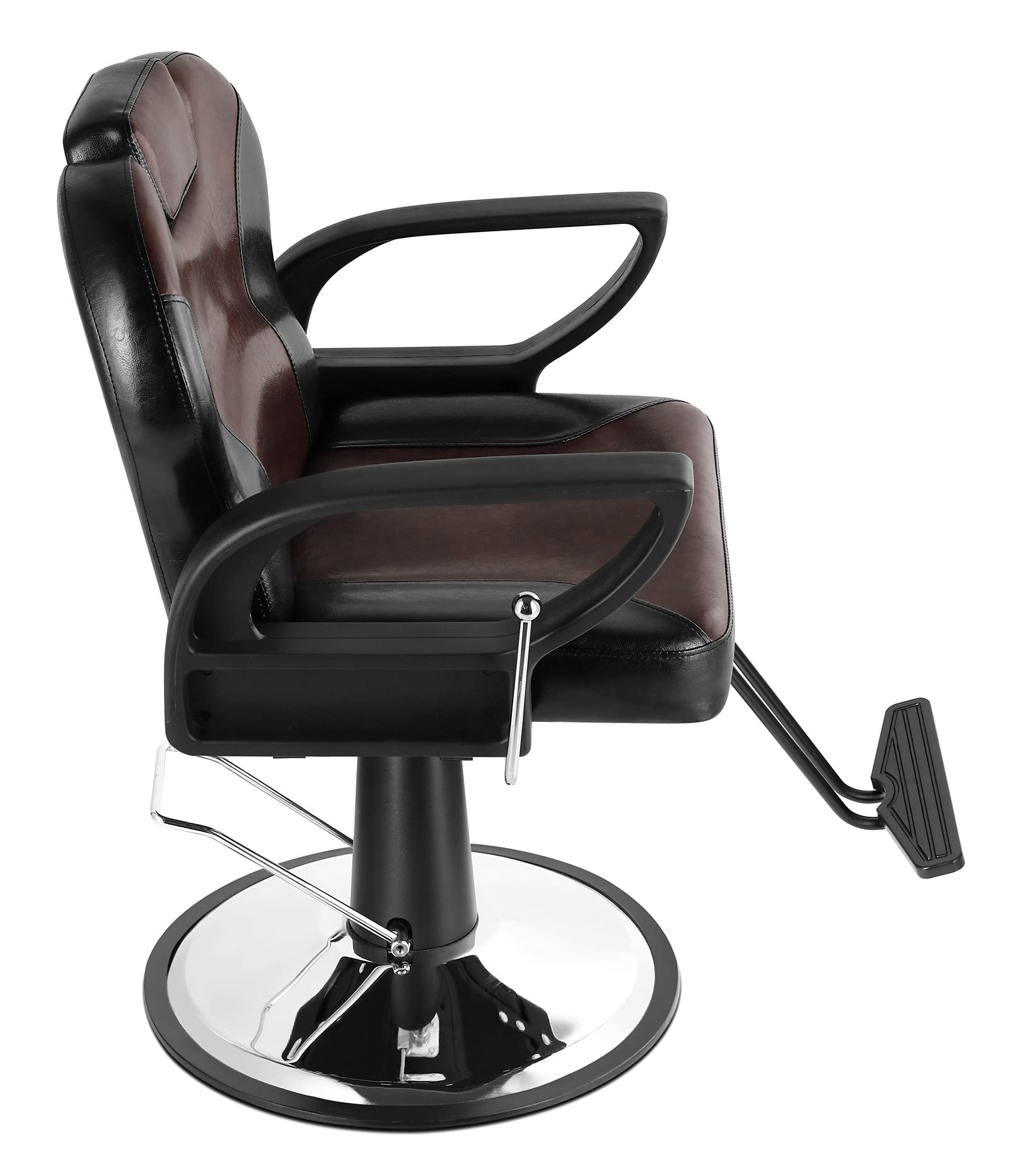 Black & Brown Reclining Salon Chair - Hydraulic Tattoo & Barber Chair for Hair Stylists - Professional Salon Equipment for Haircuts, Tattoos & Beauty Services