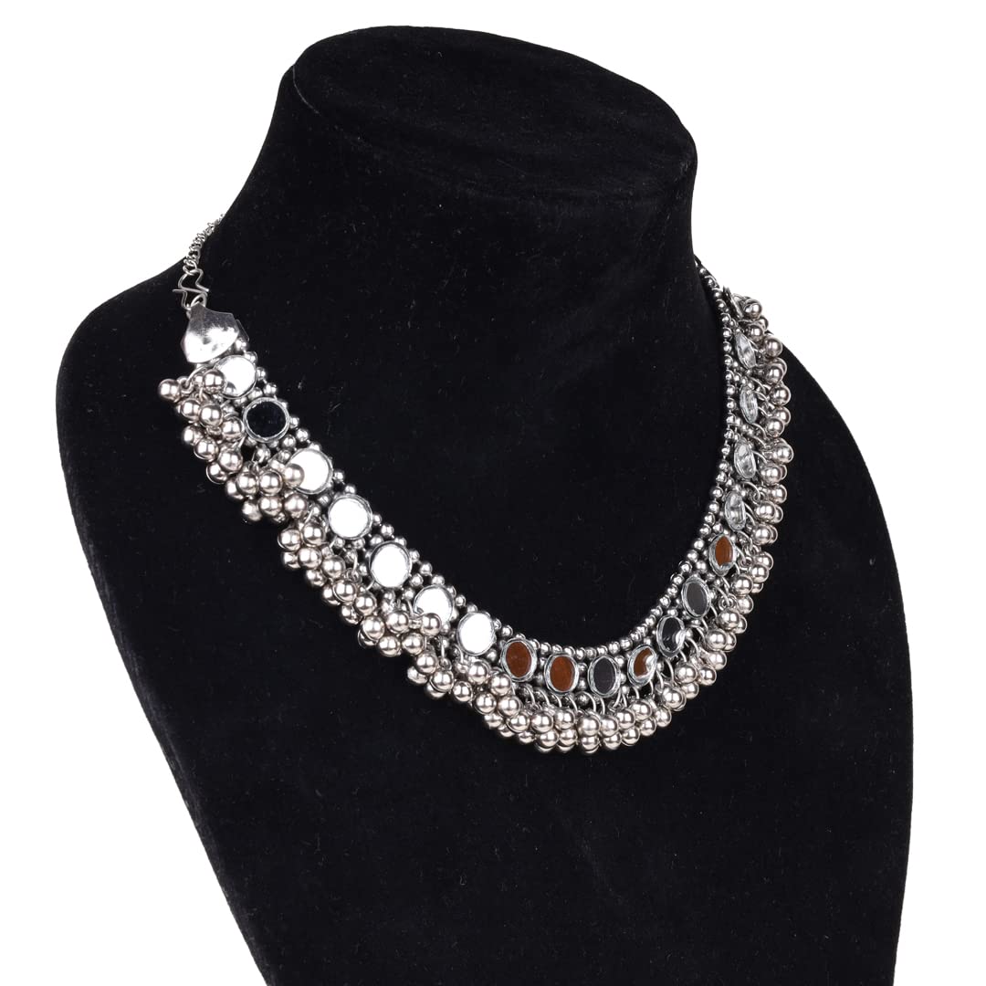 Oxidized Western Choker Necklace for Women & Girls - Stylish Aesthetic Jewelry Accessory for Parties, Weddings & Everyday Wear