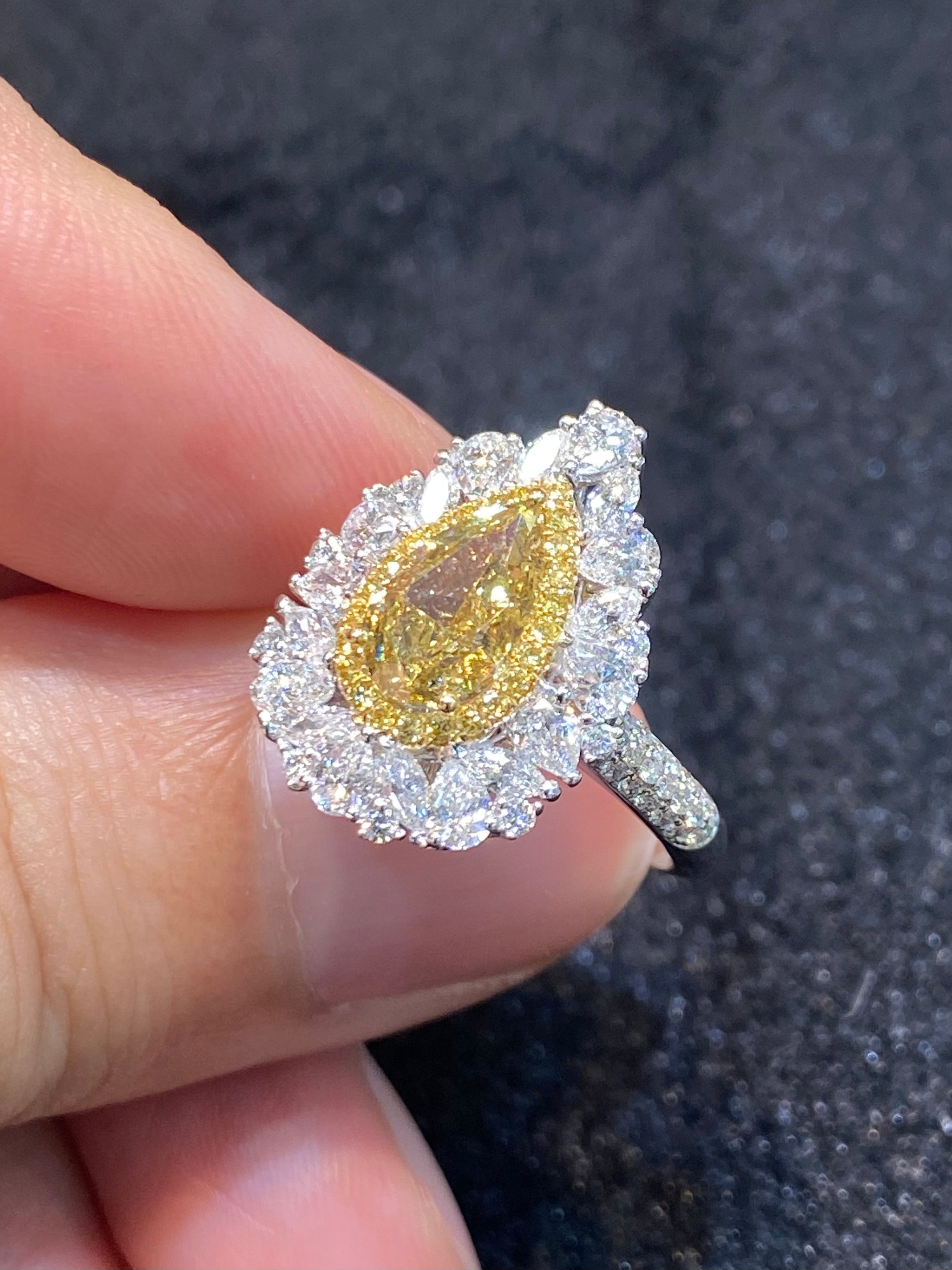 1.50ct Natural Yellow Diamond Ring for Women - Elegant Solitaire Engagement & Wedding Jewelry Gift