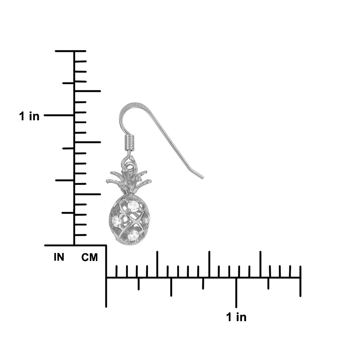 Sterling Silver Pineapple Dangle Earrings for Women - Trendy Summer Jewelry Gift for Beach Vacation & Tropical Party