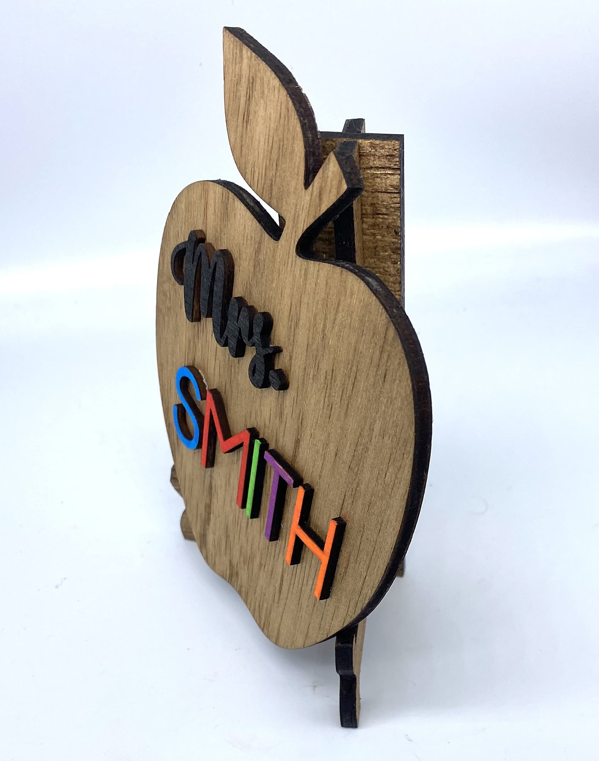 Personalized Teacher Desk Sign - Handmade in USA - Perfect Back to School & Teacher Appreciation Gift for Classroom, Office or Home Decor