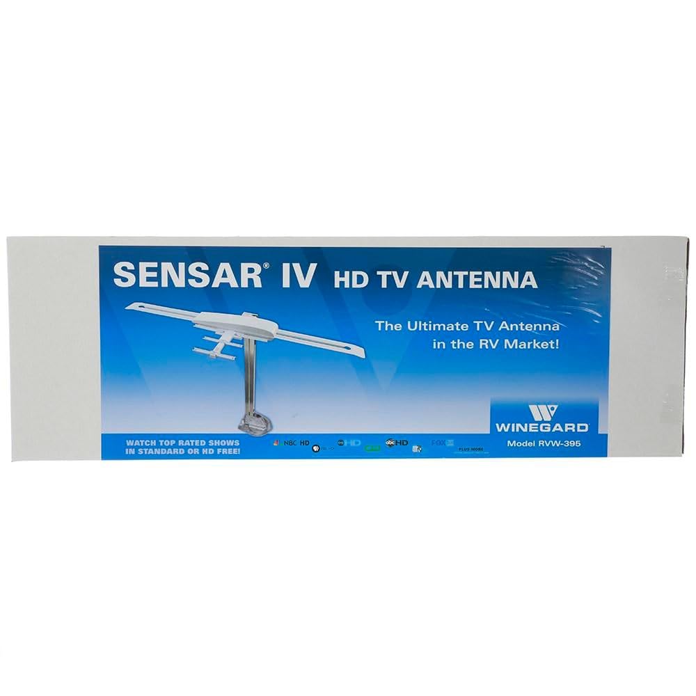 Winegard RVW-395 Sensar IV White Outdoor RV TV Antenna for Digital HD Channels - Perfect for Camping & Road Trips