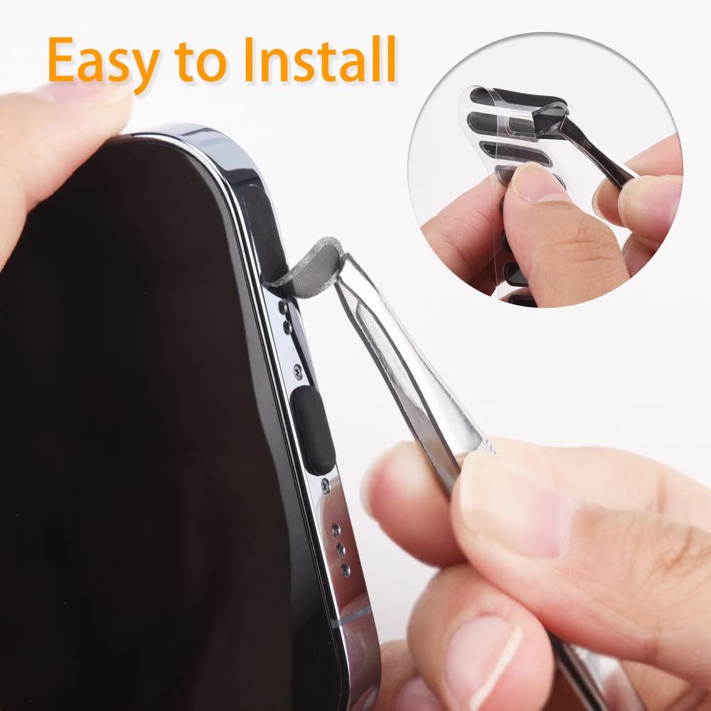 121Pcs Phone Speaker Stickers - Dustproof Mesh Protector & Loudspeaker Cover Anti-Dust Kit with Tweezer, Cleaning Swab & Dust Plug for All Smartphones - Perfect for Travel, Gym & Outdoor Activities