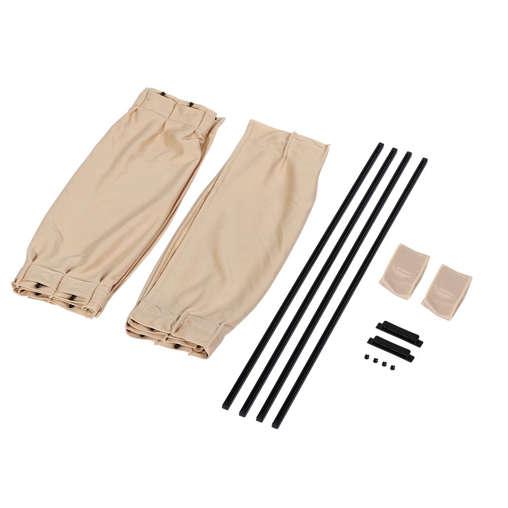 2Pcs Removable Slidable Car Side Window Curtains - Foldable Sunshade for Automobile Windows, UV Protection & Privacy (Beige) - Perfect for Road Trips, Baby Protection & Summer Driving