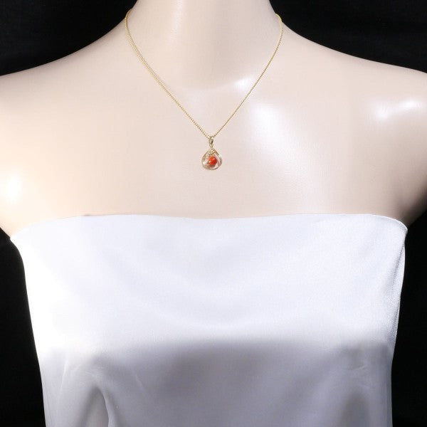 18K Yellow Gold Coral Necklace for Women - Elegant Handmade Jewelry Gift for Birthday, Anniversary & Valentine's Day - Perfect for Beach Weddings, Summer Parties & Boho Fashion