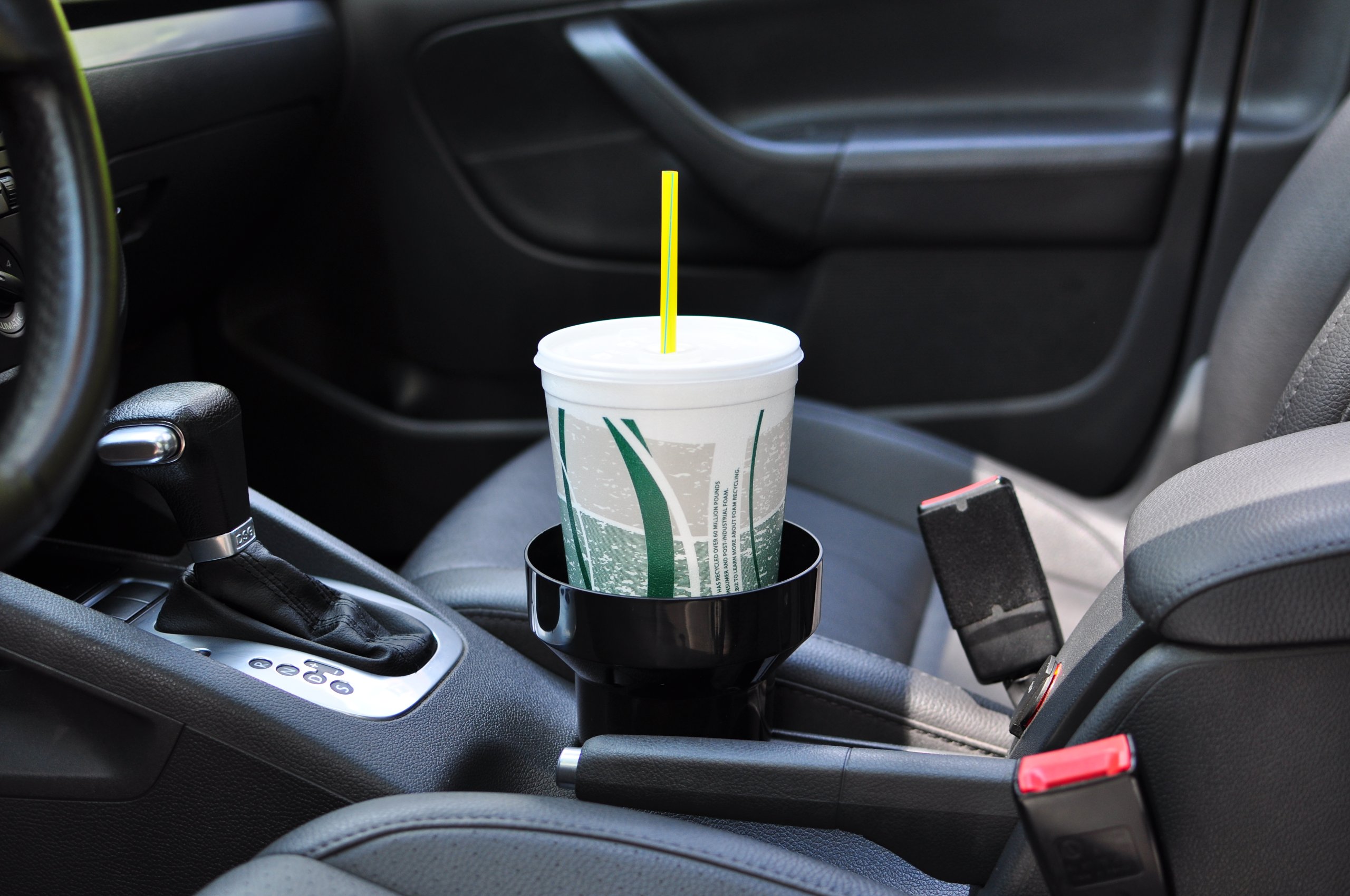 Universal Black Auto Cup Holder Insert - Fits Car, RV, Truck & More - Large Spill-Proof Drink Holder for Coffee, Soda & Water Bottles - Perfect for Road Trips, Commuting & Travel Accessories