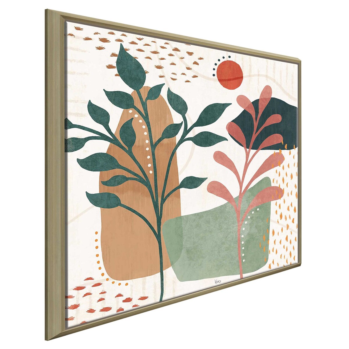 Abstract Blossom III Floral Art Print on Floating Canvas - Modern Wall Decor for Living Room, Bedroom & Office