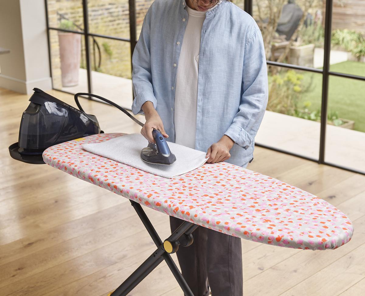 Premium Glide Max Peach Easy Store Ironing Board - 135cm Extra Wide & Stable - Perfect for Home, Laundry Room, or Tailoring Shop