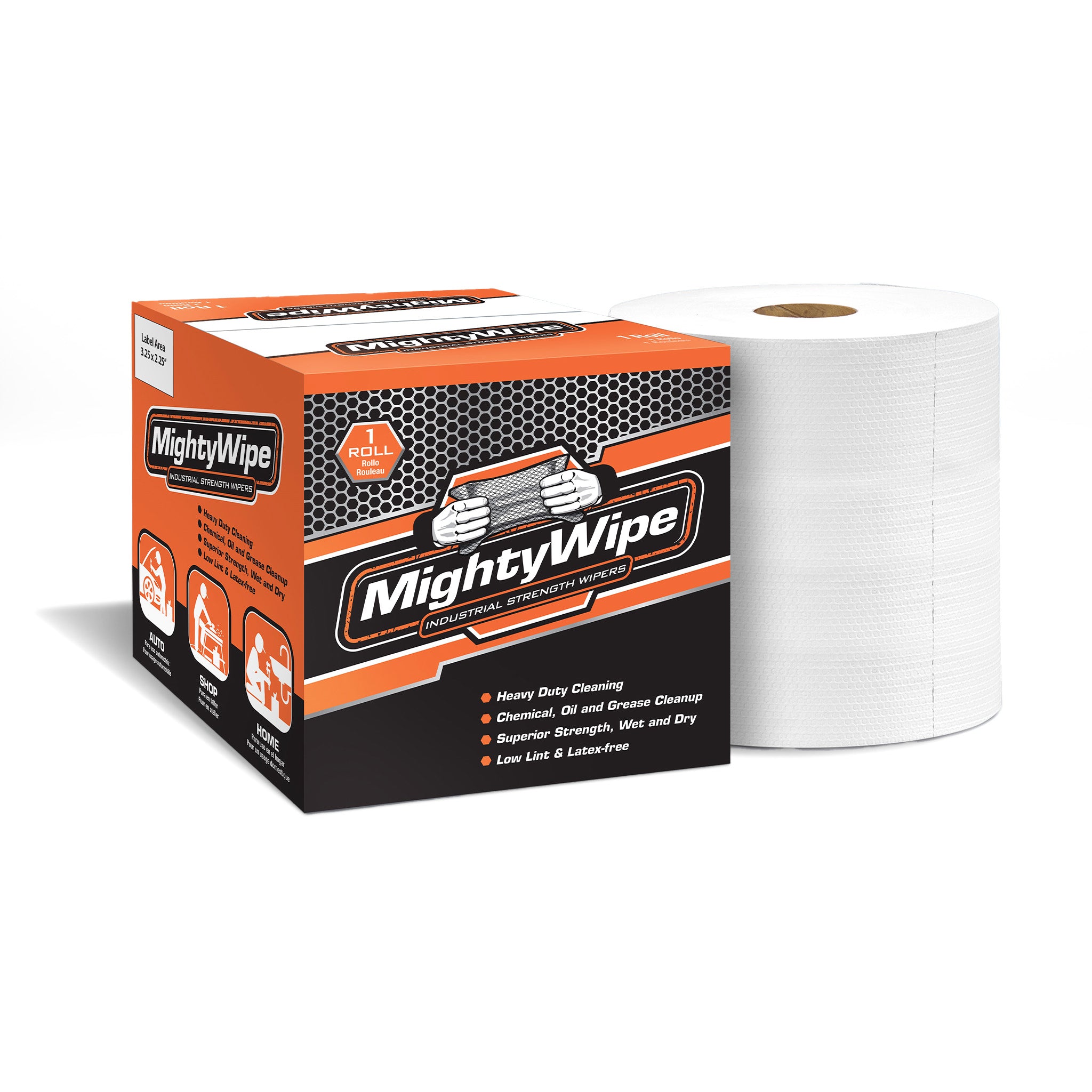 Mighty Wipe® MW 70 CPJ 2 Medium Weight Wiper Roll - 875 Feet (1 Roll) - Industrial Cleaning, Workshop & Garage Use