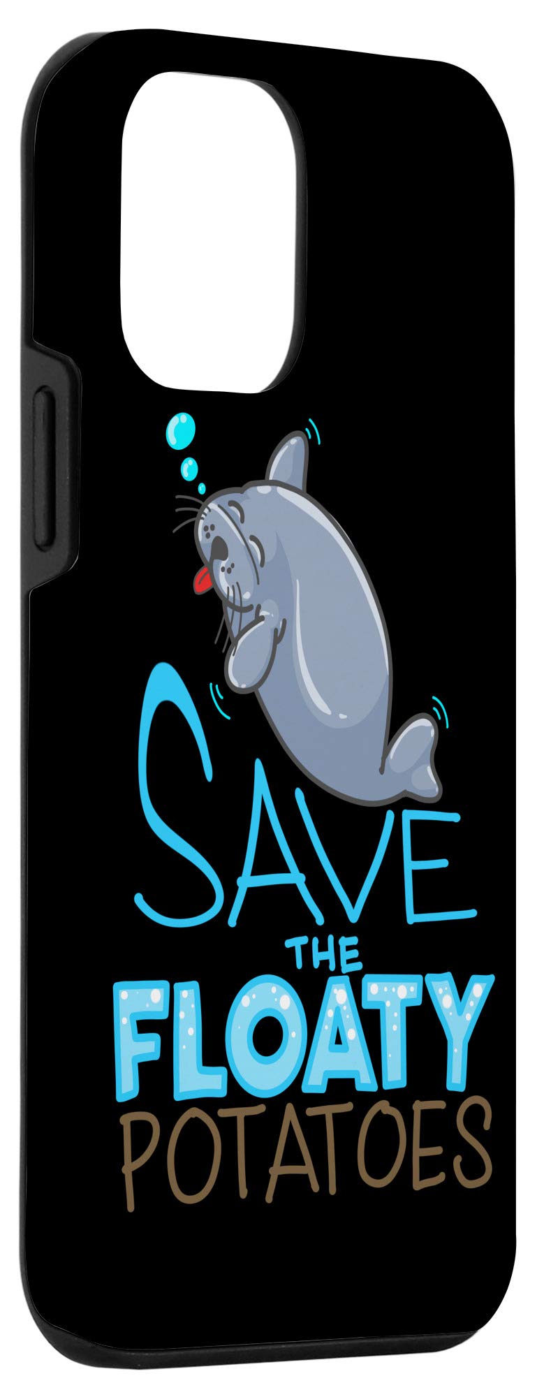 iPhone 12 Mini Case - Cute Manatee & Floaty Potatoes Design - Funny Gift for Marine Life Lovers - Perfect for Beach Trips & Ocean Conservation Support