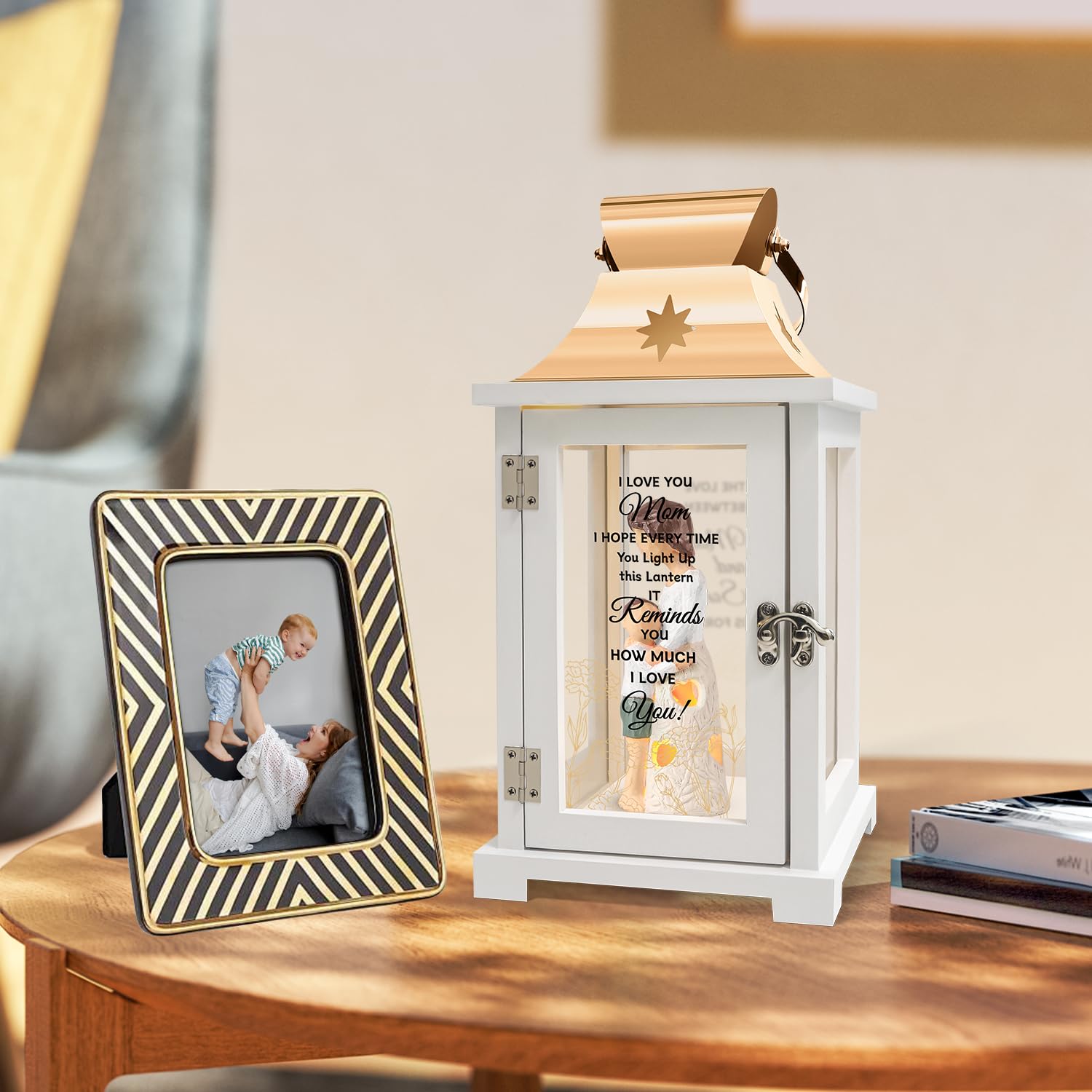 Mother's Day Gift Lantern - Unique Son to Mom Present for Birthday & Thanksgiving