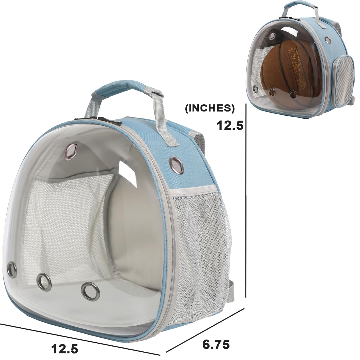 Bearded Dragon Backpack Carrier - Portable Reptile Travel Backpack with Clear Bubble Window for Lizards, Guinea Pigs & Rabbits | Blue Pet Carrier for Outdoor Adventures & Vet Visits