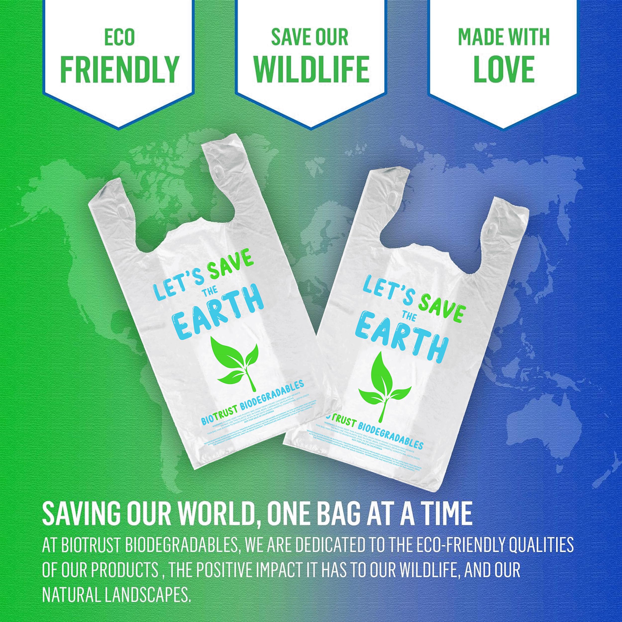 Eco-Friendly Biodegradable Thank You Bags - 1000 Pack Bulk | Extra Thick & Durable Reusable Shopping Bags | 100% Recyclable for Grocery, Restaurant, Supermarket Use | 12” x 6.5” x 22” Plastic-Free Bulk Bags | Perfect for Retail Stores, Takeout Orders & Sustainable Packaging
