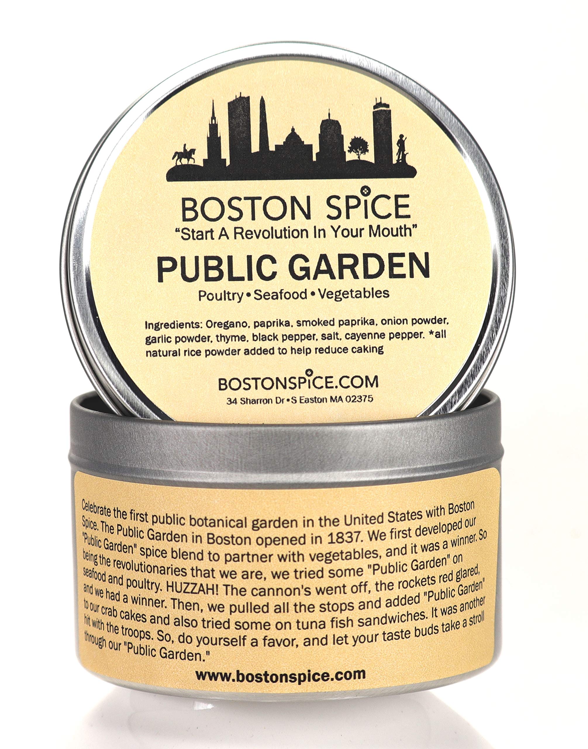 Boston Spice Public Garden Handmade Gourmet Dry Rub Seasoning - All-Purpose BBQ Spice Blend for Vegetables, Potatoes, Chicken, Seafood & Crab Cakes - Perfect for Grilling, Roasting, Baking & Sautéing - 1 Cup Jar - Ideal for Backyard BBQs, Family Dinners & Outdoor Cooking