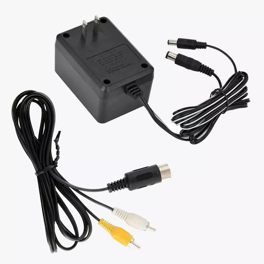 Sega Genesis 1 AV & Power Cable Bundle - Replacement A/V Cord and AC Adapter for Classic Gaming Console - Perfect for Retro Gaming Setup and Home Entertainment System