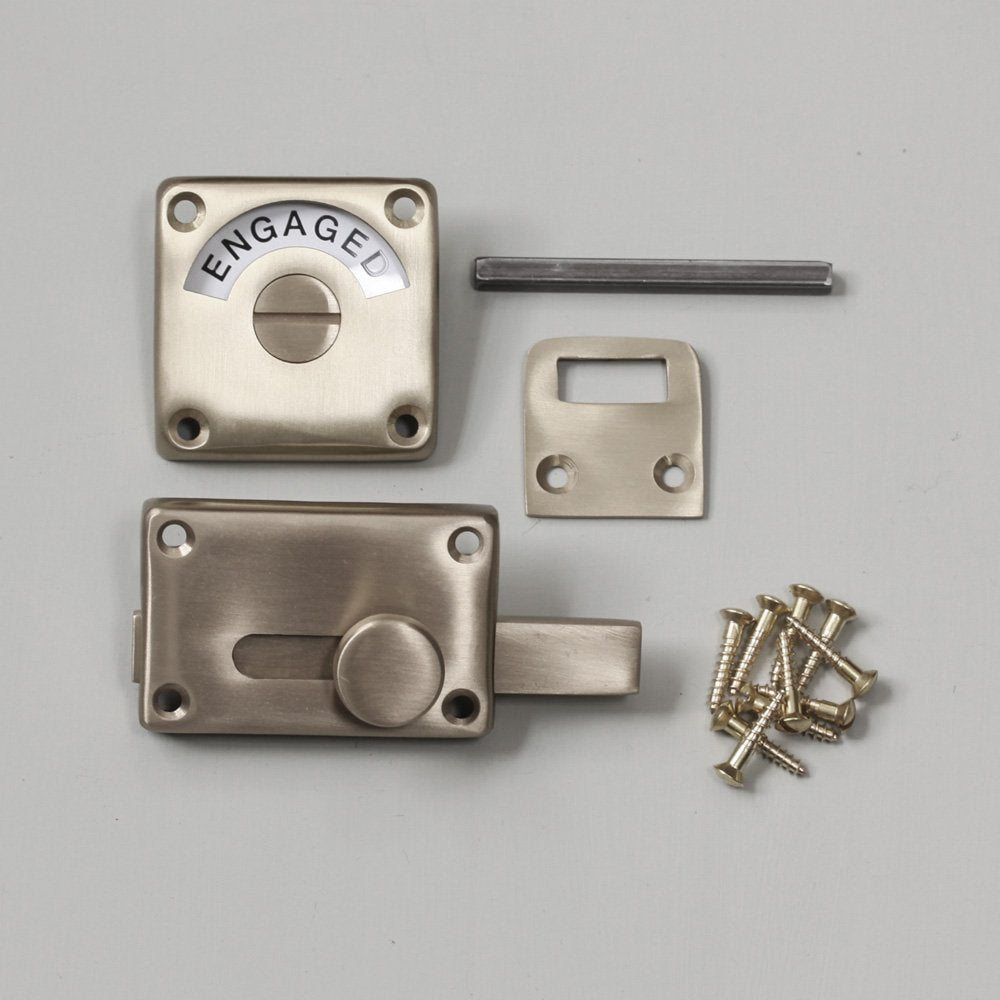 Satin Nickel Vacant Engaged Lock - High-Quality Door Lock for Home & Office Security - Perfect for Bedrooms, Bathrooms, and Storage Areas