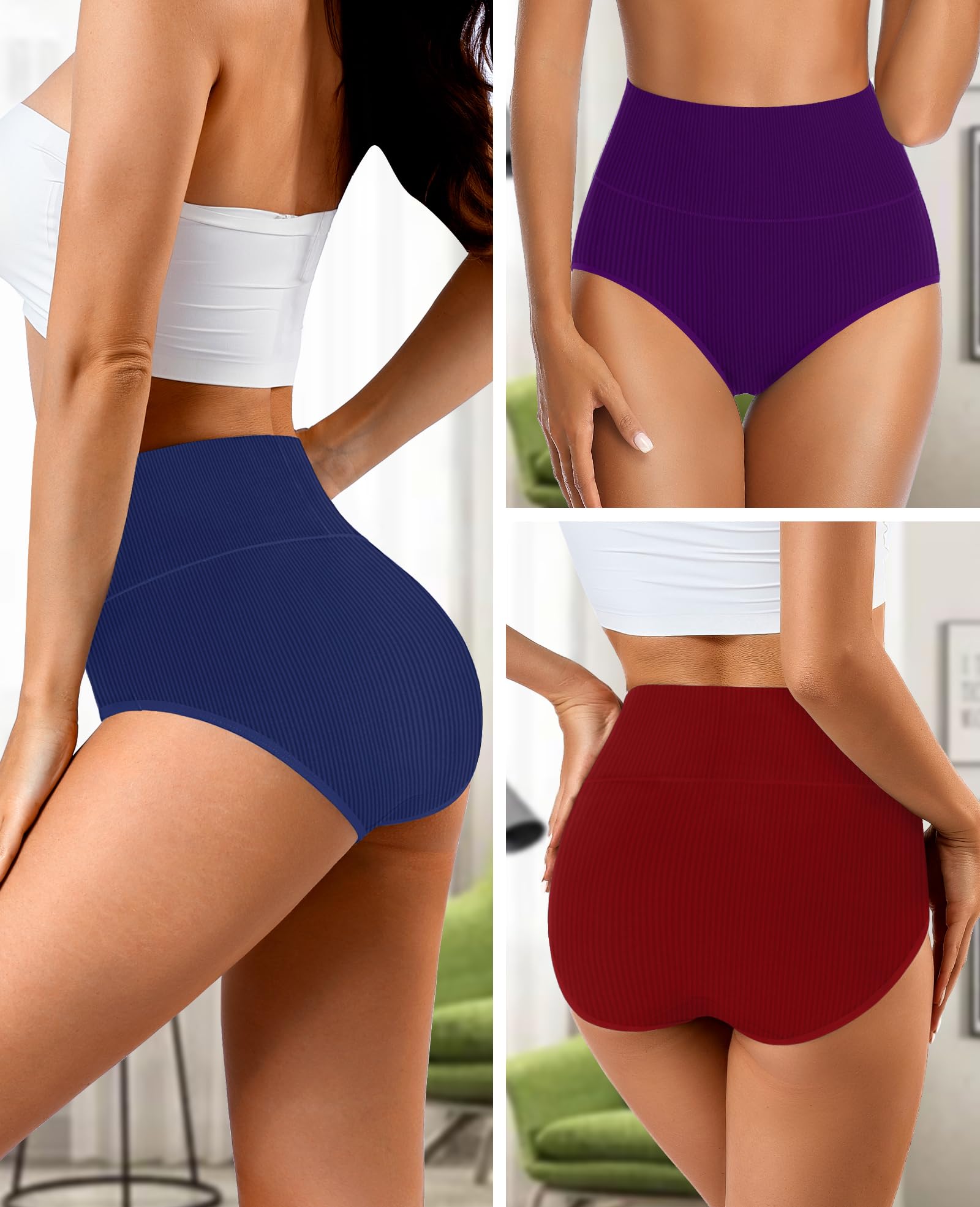 High Waisted Women's Underwear - Cotton Tummy Control Postpartum Panties - Full Coverage Soft Comfortable Briefs for Everyday Wear, Maternity & Post Surgery Recovery