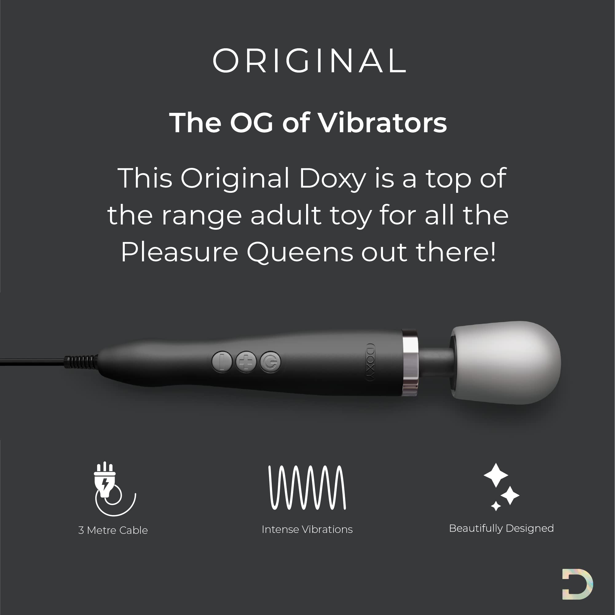 Doxy Original Wand Vibrator for Women - Powerful & Premium Rechargeable Massager - Perfect for Deep Relaxation, Couples Play & Solo Pleasure