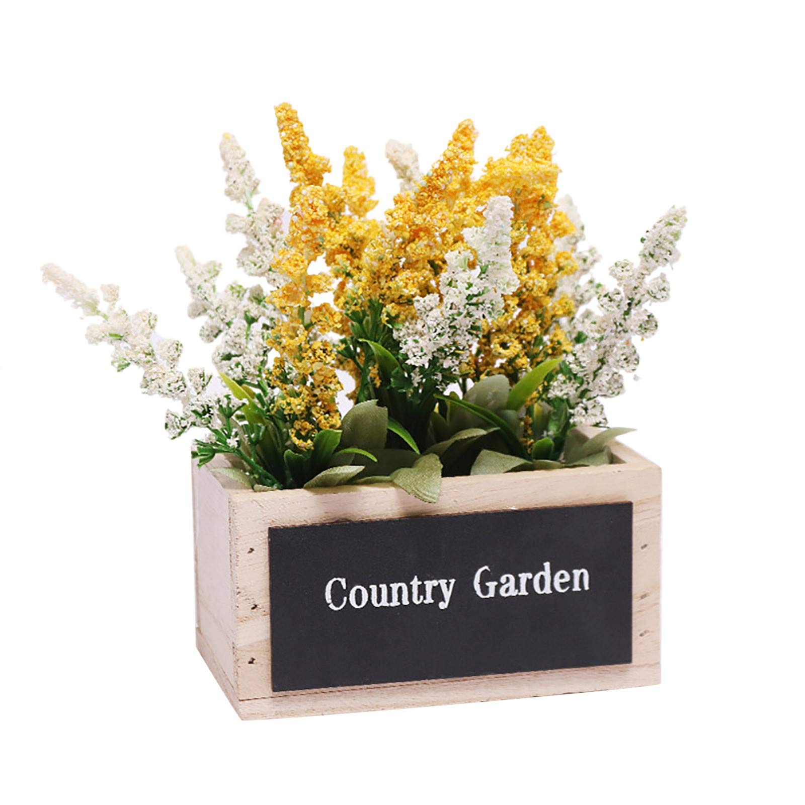 Artificial Lavender Flower Pot - Fake Flower Plant Decor for Home, Office, Shelf, Dresser & Countertop - Perfect Gift for Mother's Day, Valentine's Day - Yellow Simulation Flower Arrangement for Indoor Decoration & Party Decor