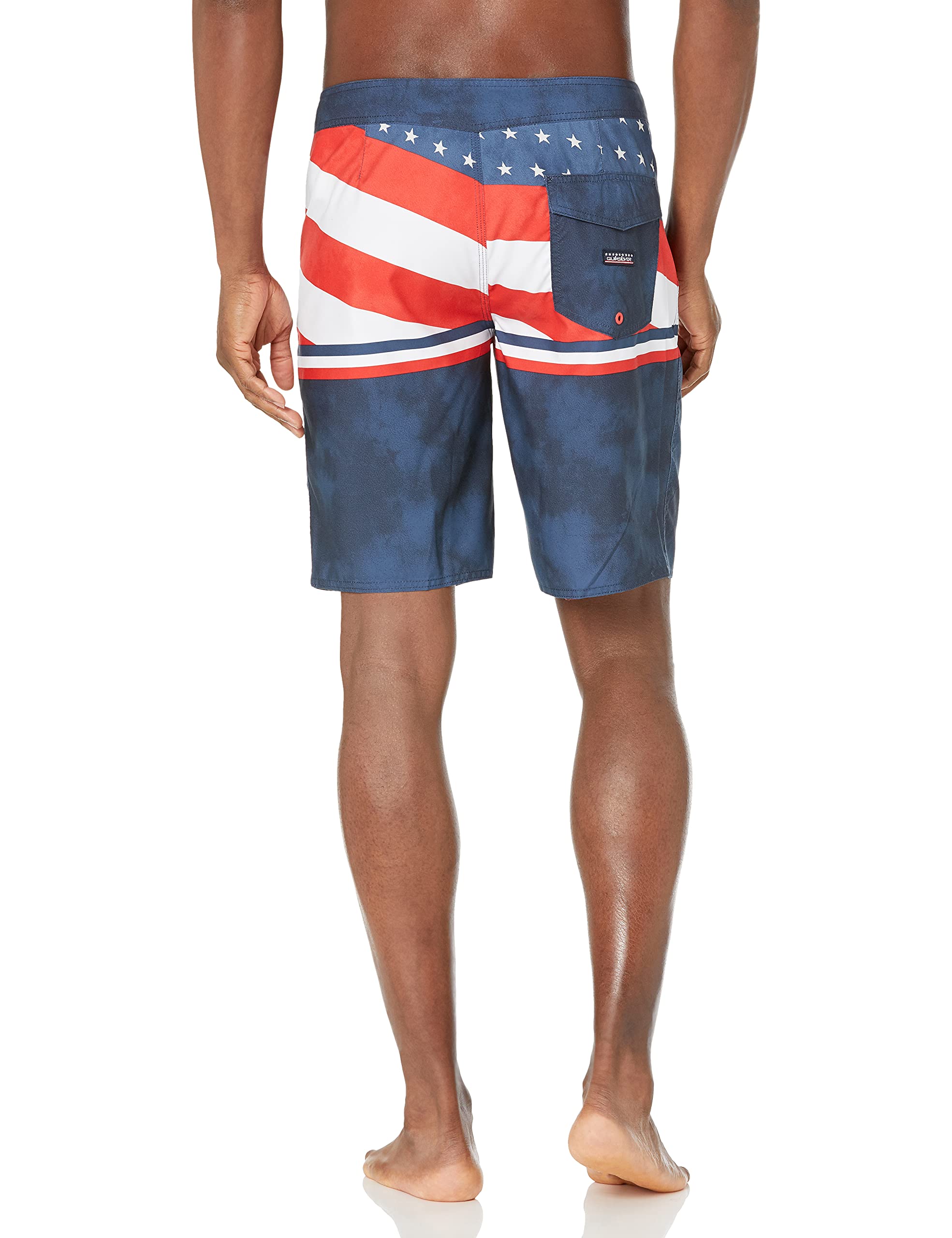 Quiksilver Men's 4th of July American Flag Swim Trunks - Quick-Dry Beach Shorts for Swimming, Surfing & Summer Vacations