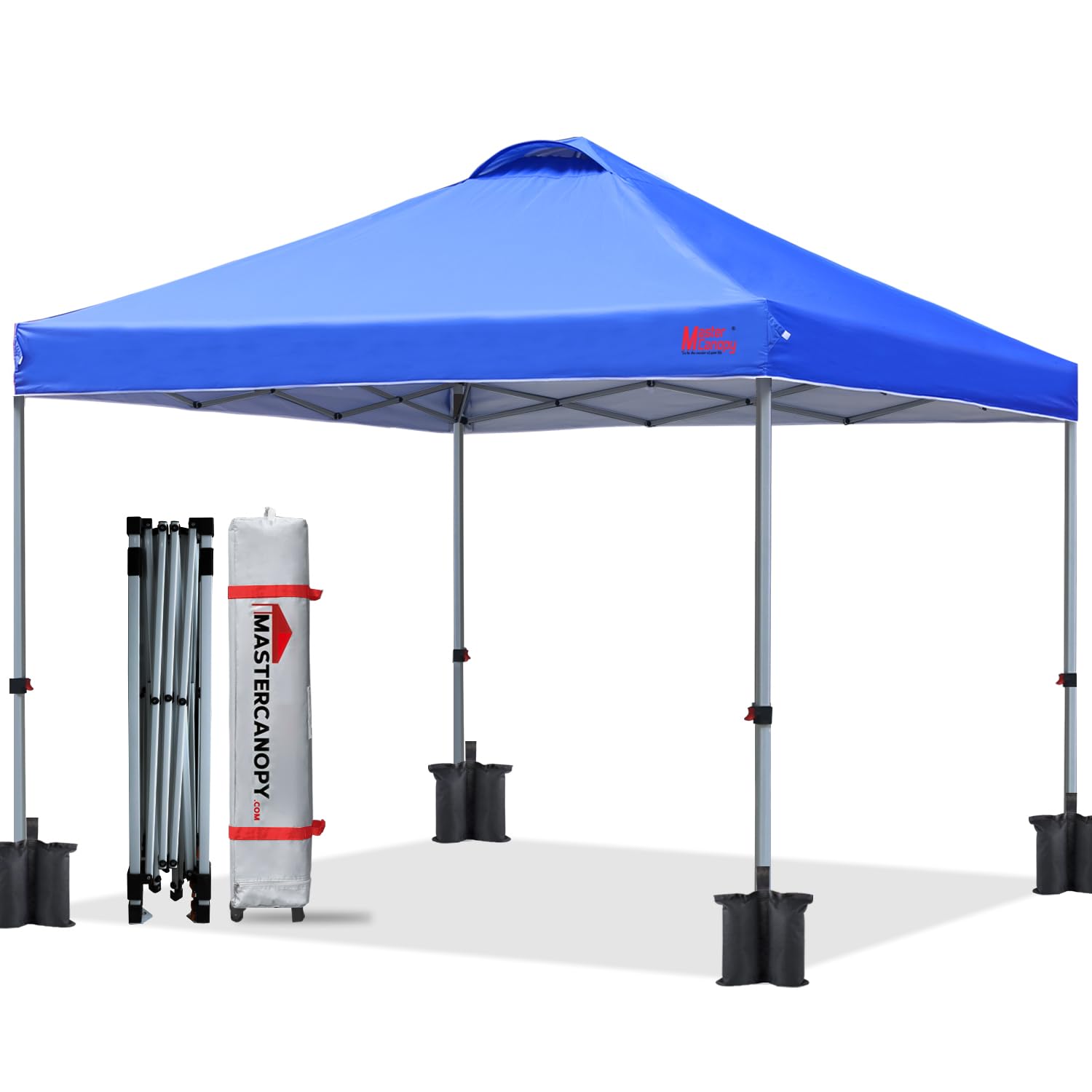 MASTERCANOPY Heavy-Duty Pop-Up Canopy Tent with Carry Bag - Blue | Perfect for Outdoor Events, Camping, Beach Parties & Tailgating