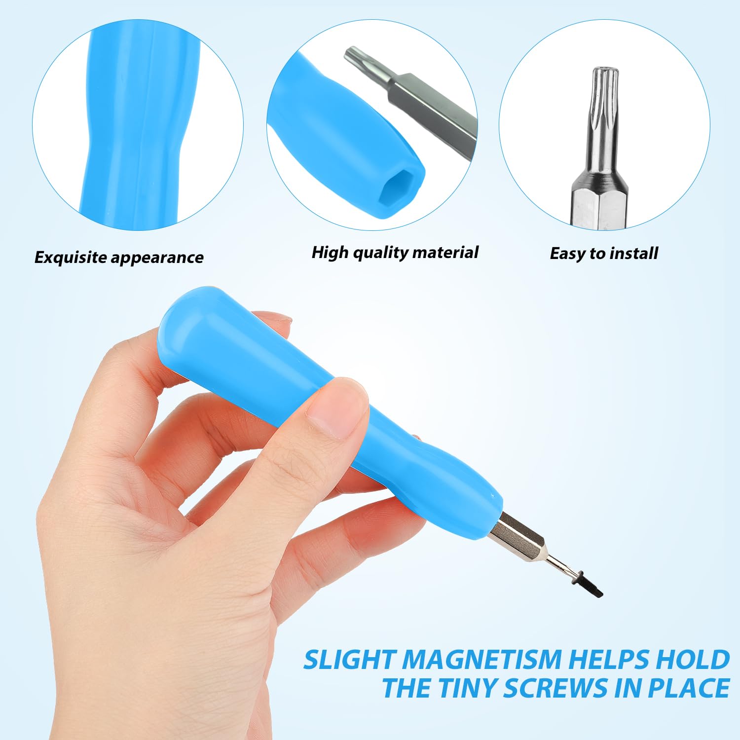 Video Doorbell Screwdriver Set - Double-Ended T6 & T15 Torx Screwdriver with Handle for Battery Replacement & WiFi Reset (Blue) - Perfect for Ring, Nest & Smart Doorbell Installation & Maintenance
