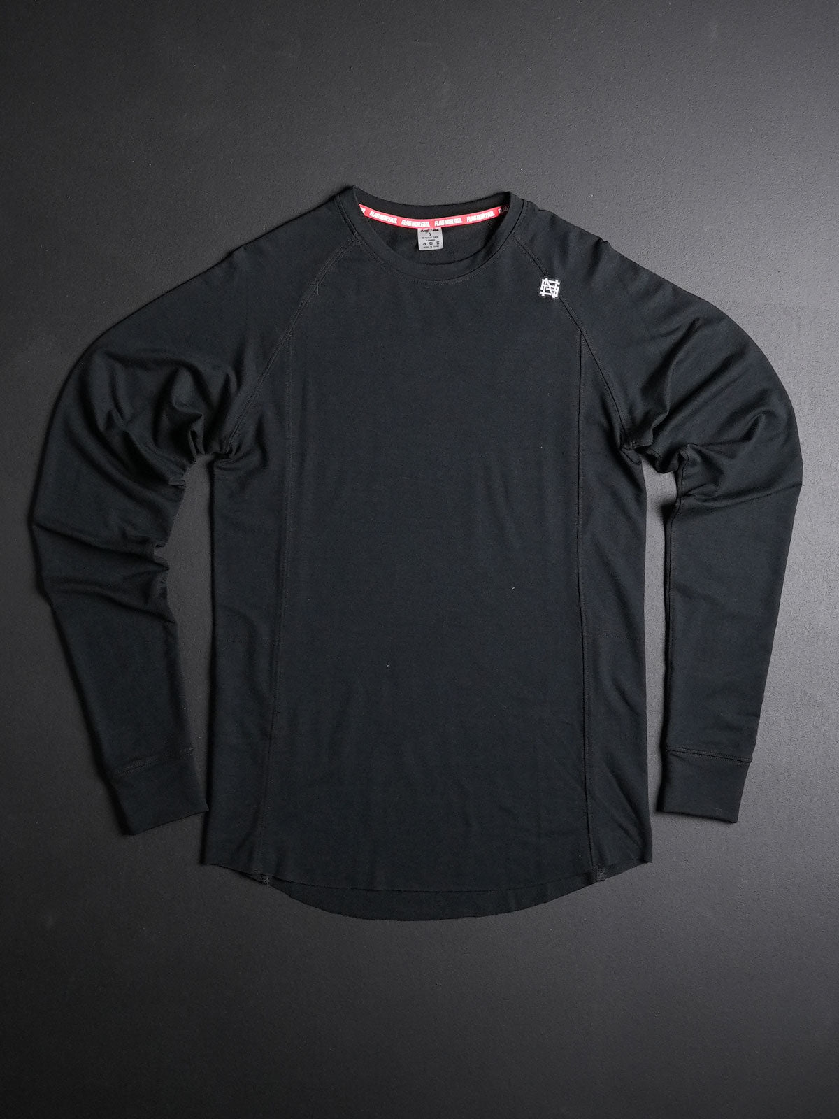 Premium CORE Long Sleeve T-Shirt for Men - Soft Cotton Comfort Fit - Black - Ideal for Workouts, Casual Wear & Layering