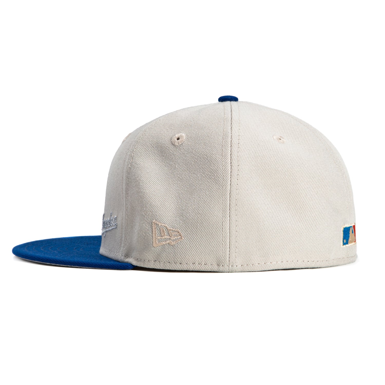New Era 59Fifty Los Angeles Dodgers 1955 World Series Patch Snapback Hat - Royal Blue & Stone - Vintage Baseball Cap for Men, Game Day & Streetwear Fashion
