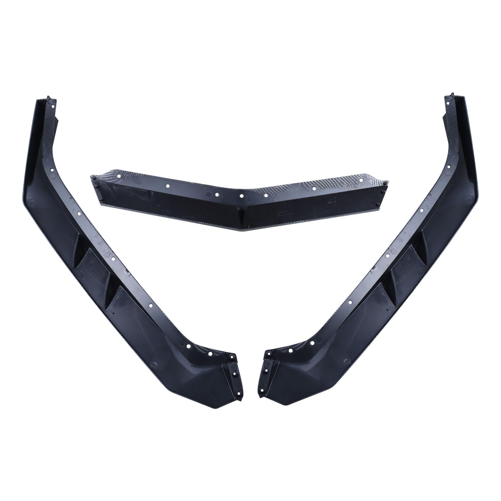 Glossy Carbon Fiber Front Bumper Lip Splitter Spoiler for 2020-2025 Chevy Corvette C8 - Enhance Aerodynamics & Style for Street Racing & Car Shows