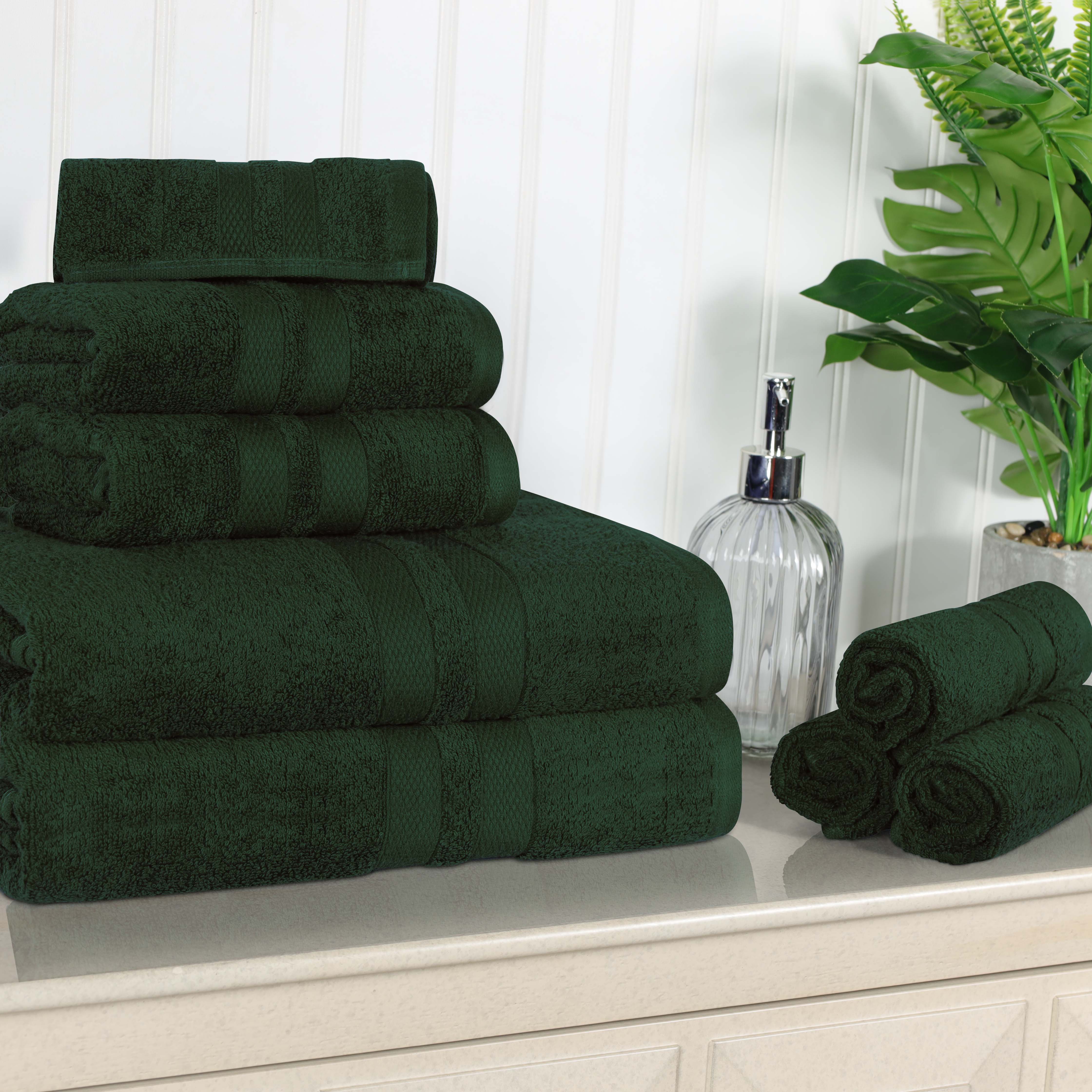Ultra Soft Cotton Absorbent 8-Piece Towel Set - Premium Bath & Hand Towels for Spa, Gym, and Home Use - Quick Dry & Highly Absorbent