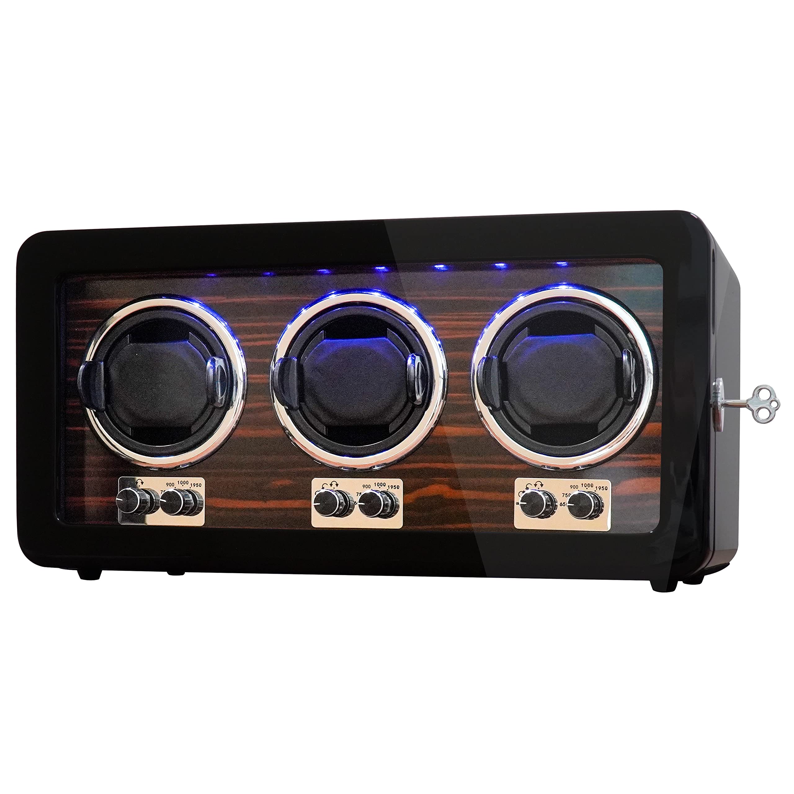 Premium Oryx 3 Automatic Watch Winder - Wooden Rotating Watch Box with 15 Rotation Modes, LED Display & Super Quiet Mabuchi Motor (AC/USB Powered) - Perfect for Rolex, Omega & Luxury Watch Storage & Maintenance