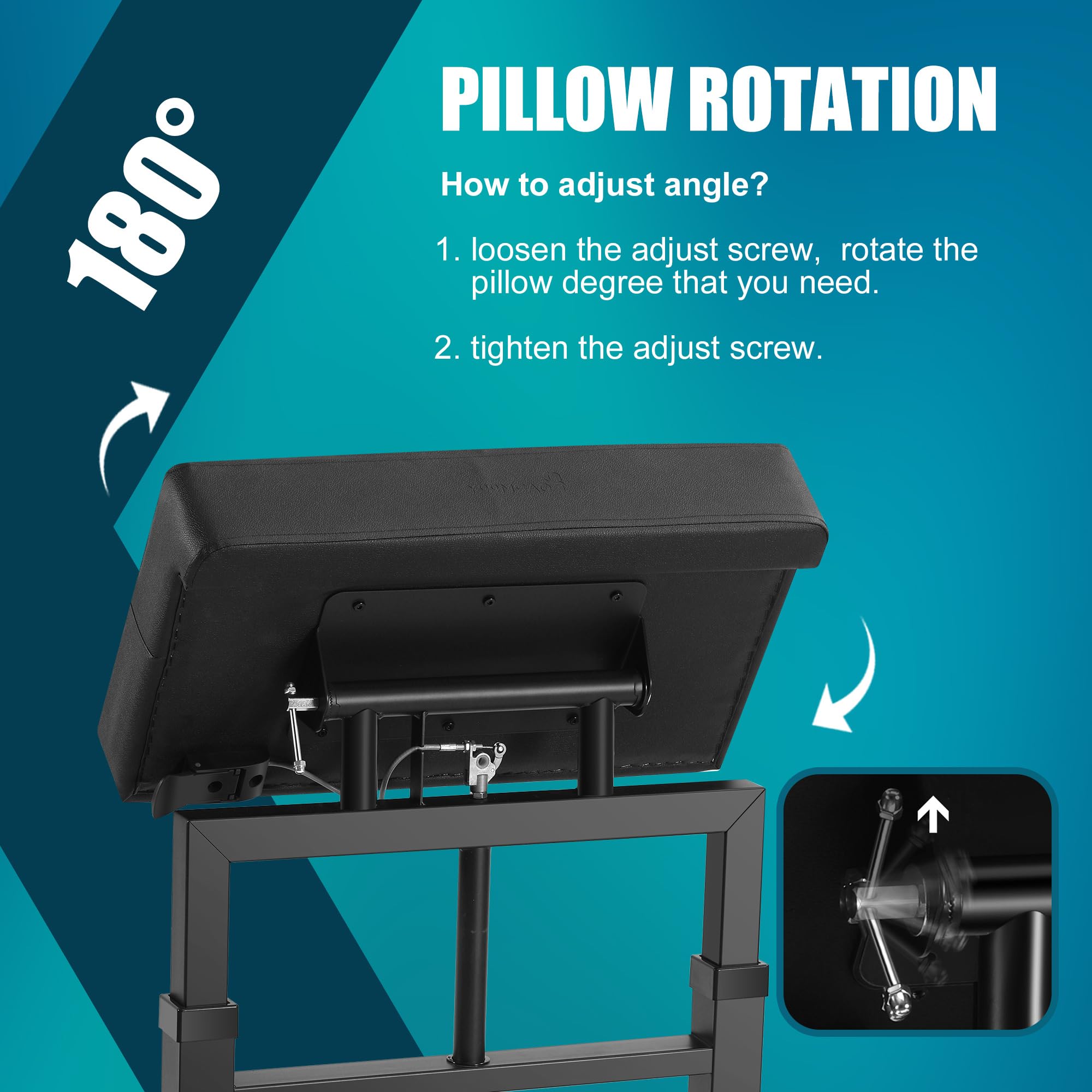 POARMEEY XXL Hydraulic Tattoo Arm Rest Stand - Adjustable Height, Solid Black Design for Professional Tattoo Artists | Perfect for Tattoo Studios, Home Use & Mobile Tattoo Services