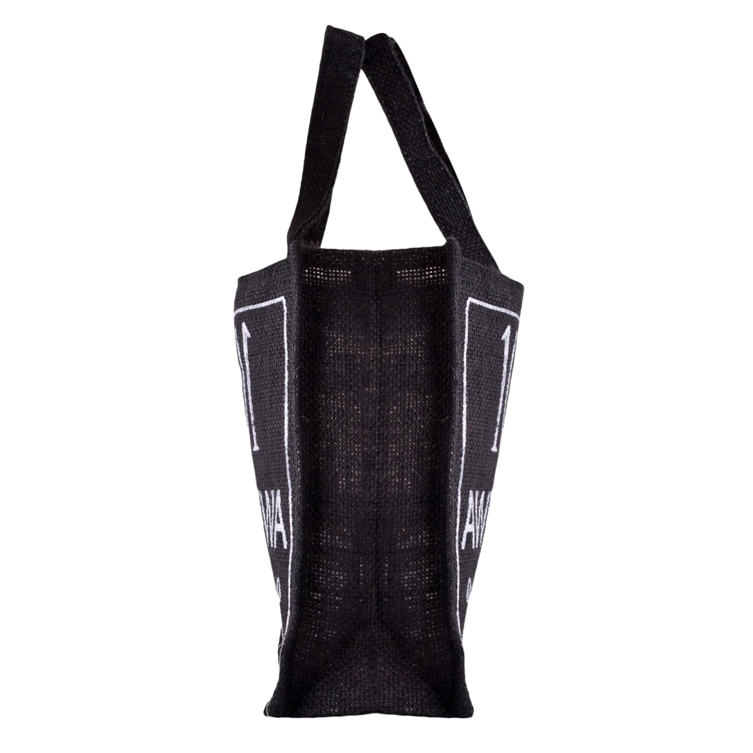 Kuber Industries Reusable Jute Lunch Bag with Handle - Eco-Friendly Office Lunch Tote for Work, School & Picnics - Small Size, Pack of 2 in Black with Stylish Print