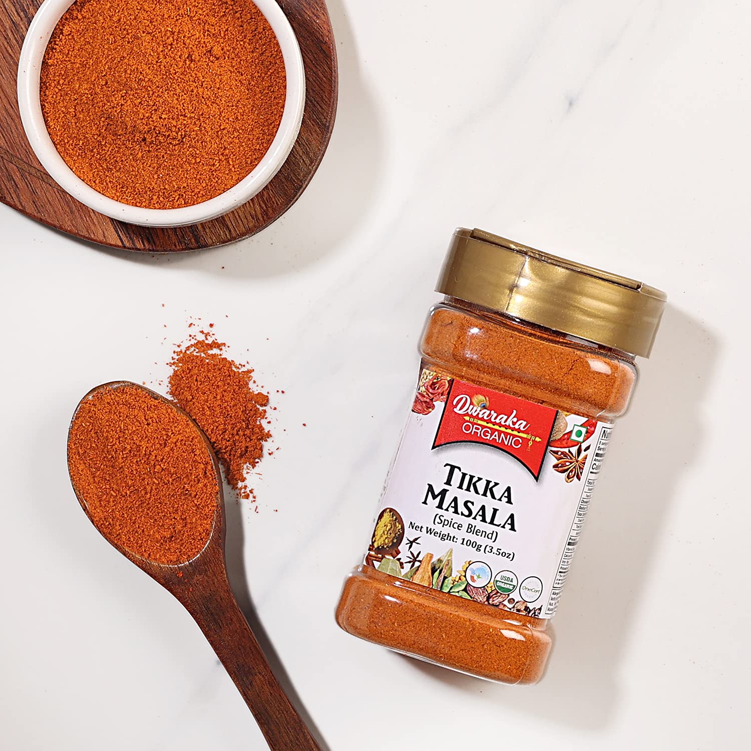 Dwaraka Organic Tikka Masala Sauce - 3.5oz | Healthy, Organic, Non-GMO, All Natural Indian Curry Paste | Perfect for Cooking, Meal Prep & Vegan Diets