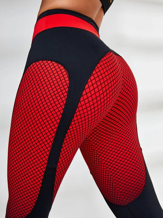 ZASUWA Women's High Waisted Pop Style Contrast Color Leggings - Yoga, Workout, Running & Casual Wear